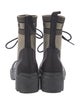 Christian Dior Signature Logo Canvas Combat Boots