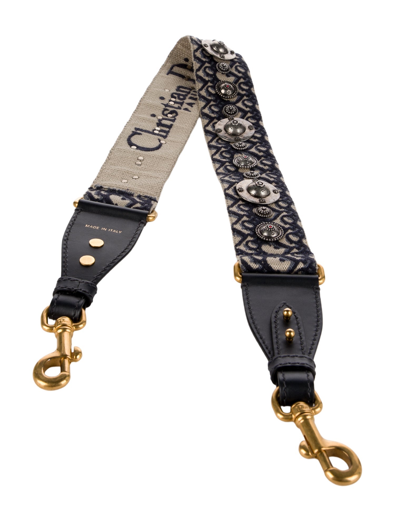 Christian Dior Studded Canvas Bag Strap