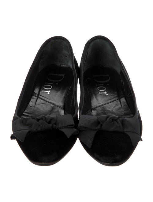 Christian Dior Velvet Bow Accents Ballet Flats