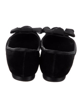 Christian Dior Velvet Bow Accents Ballet Flats