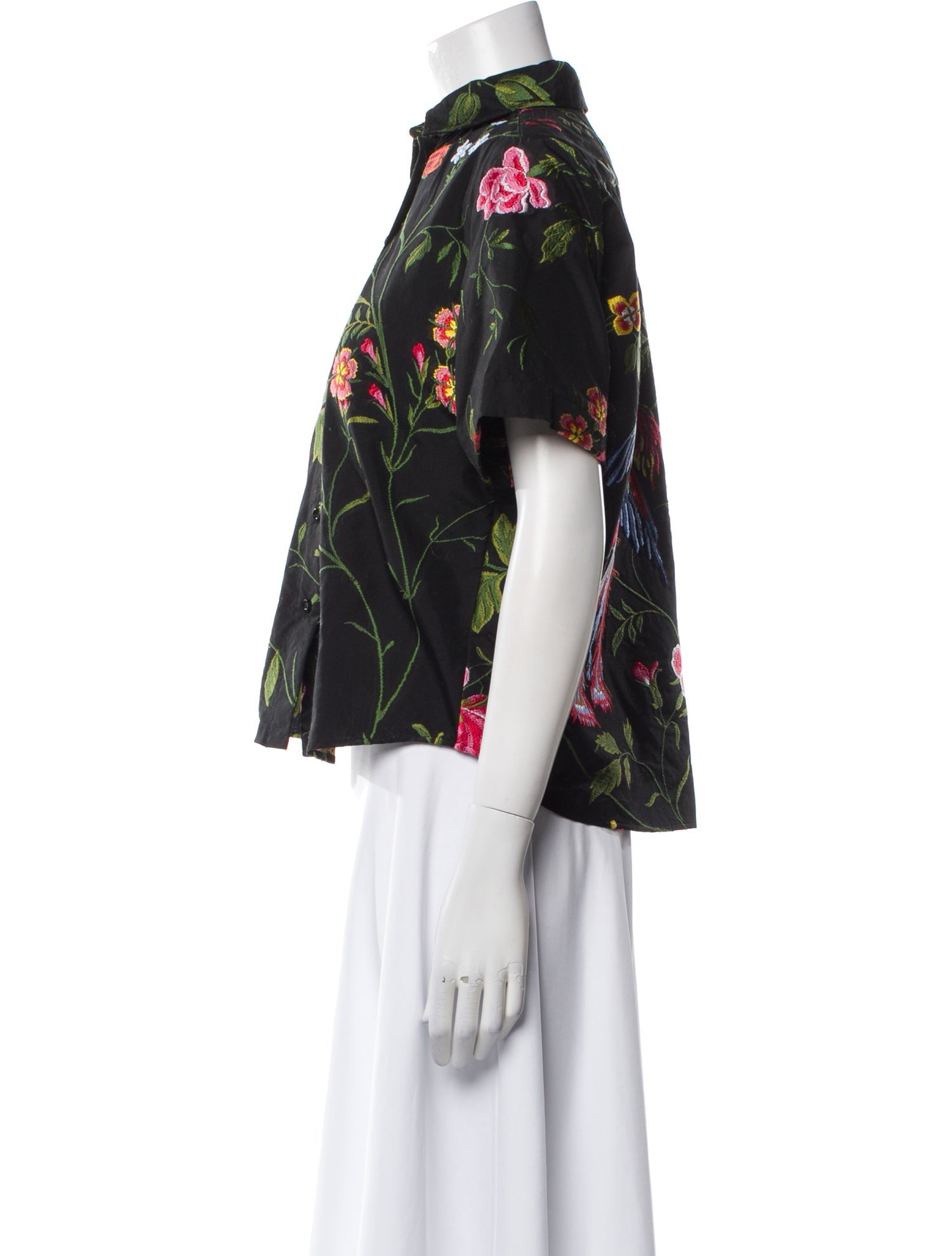 Christian Dior 2023 Floral Print Button-Up Top