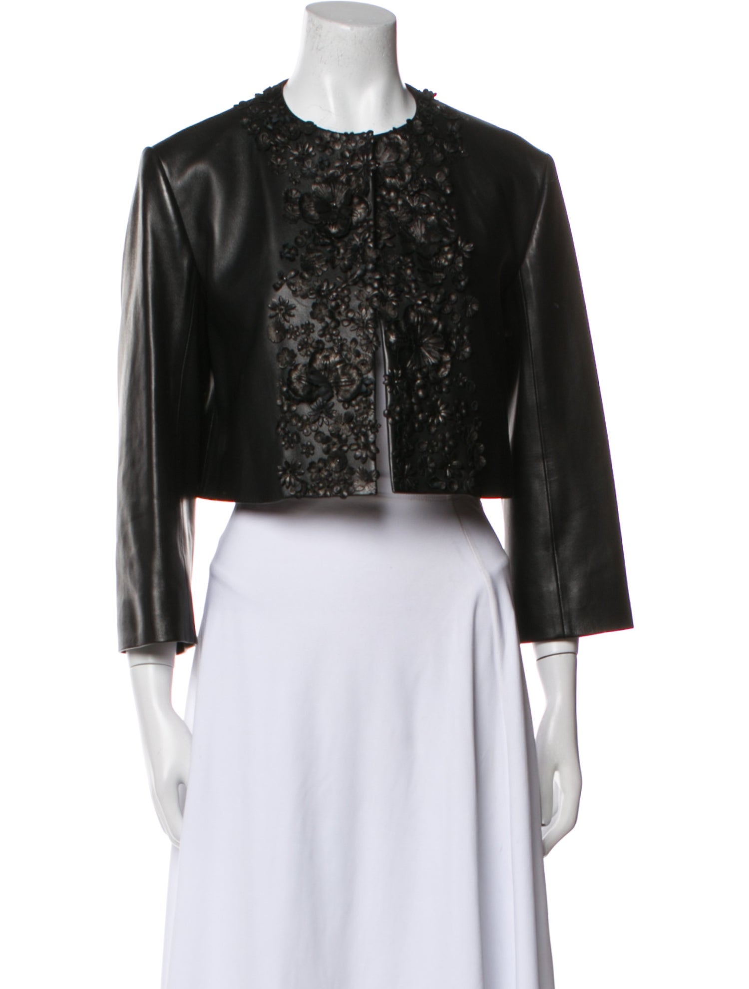 Christian Dior Leather Tweed Pattern Evening Jacket