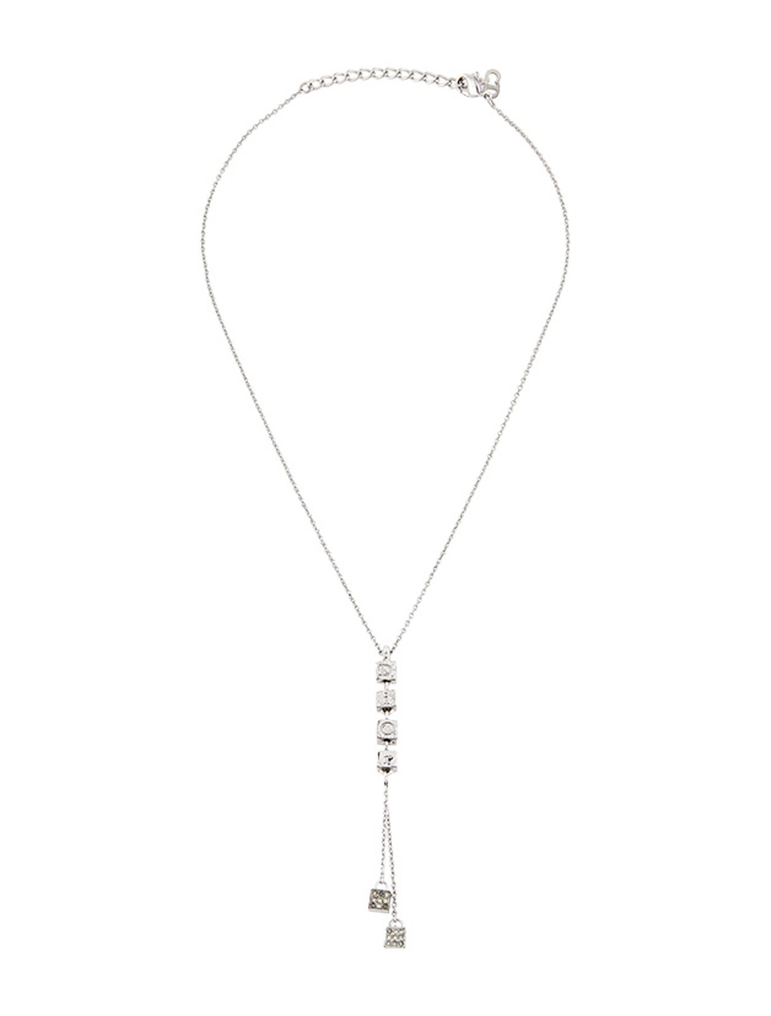 Christian Dior Crystal Cube Lavalier Necklace