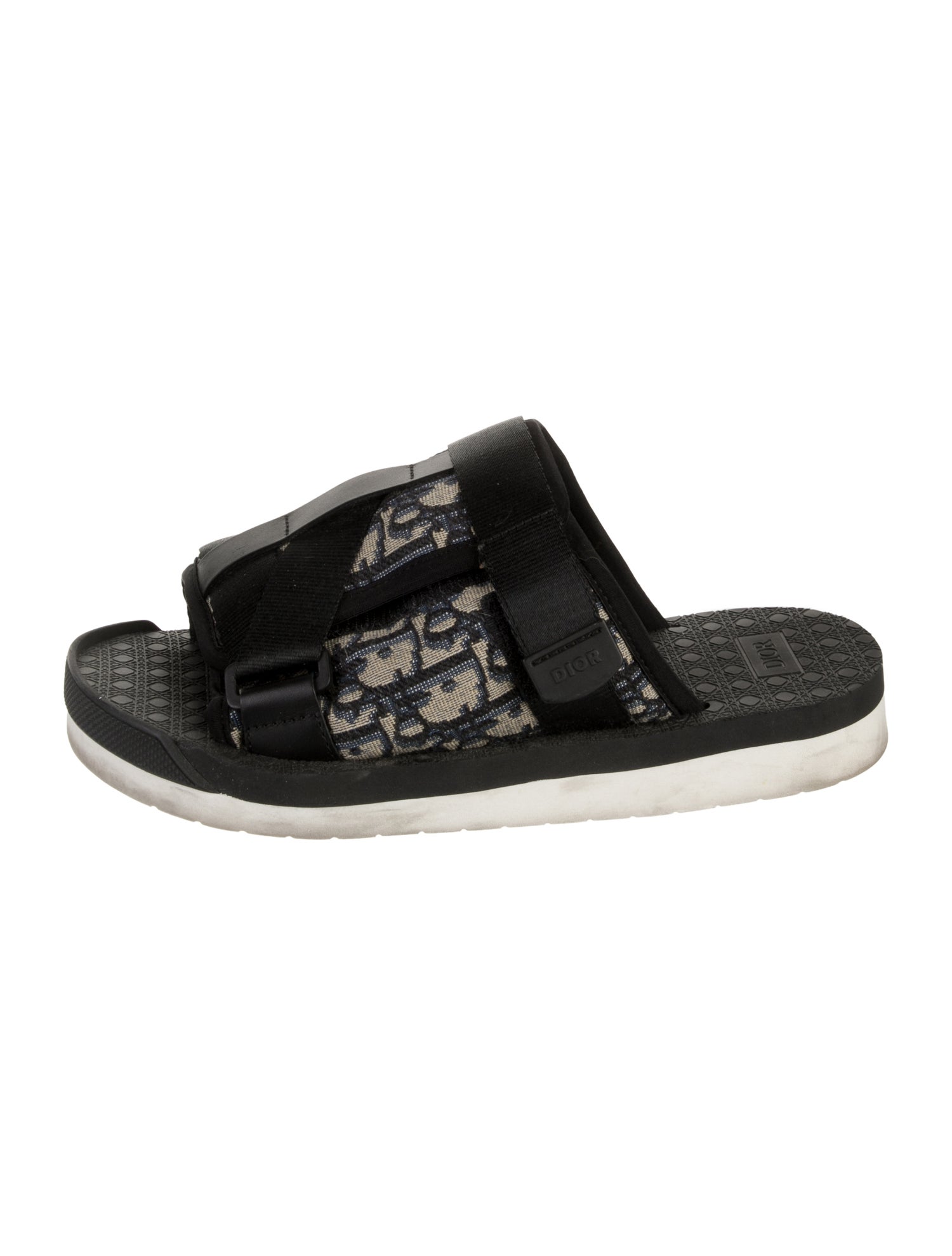 Christian Dior Oblique Jacquard Canvas Slides