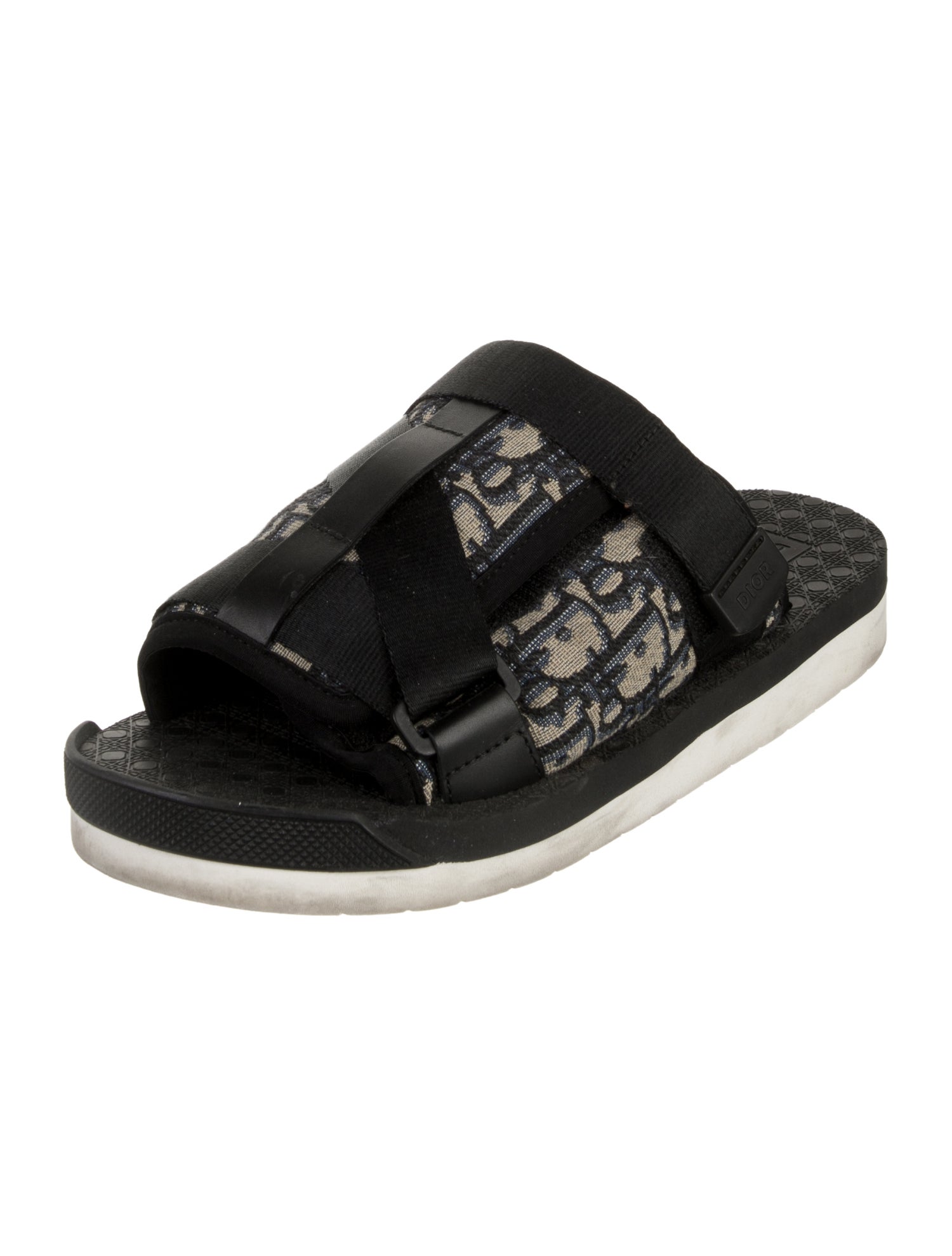 Christian Dior Oblique Jacquard Canvas Slides