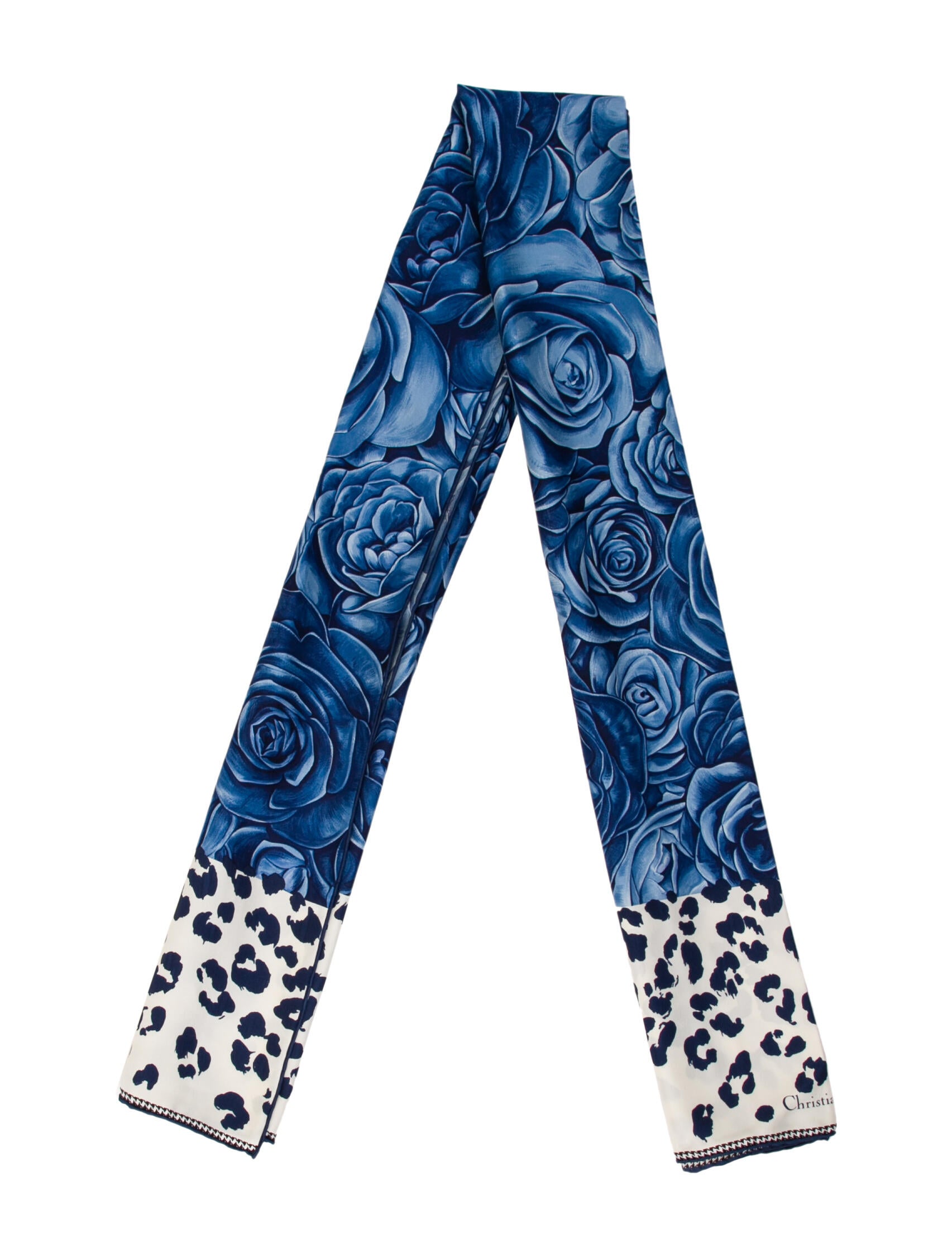 Christian Dior Silk Floral Print Scarf