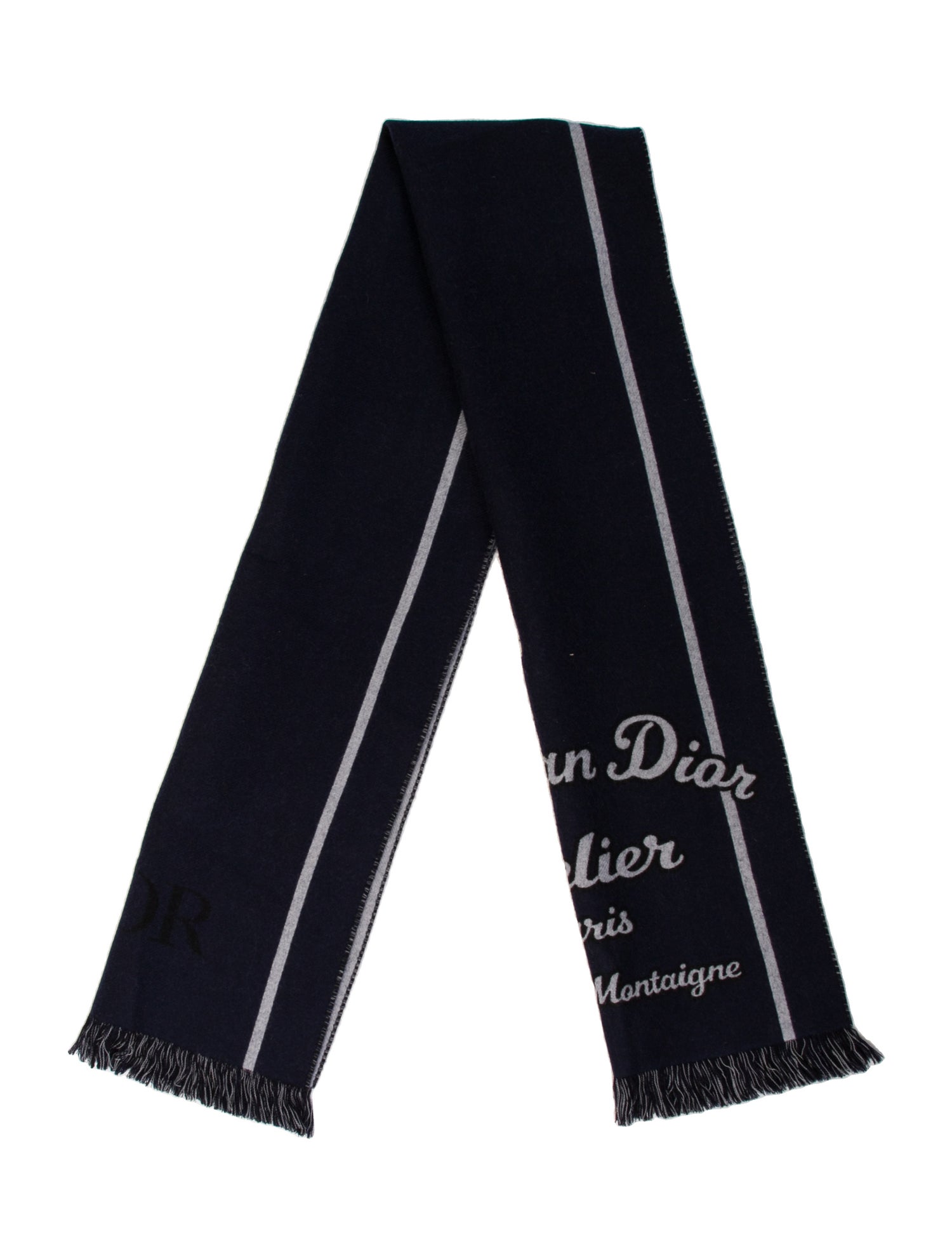DIOR MEN Wool Striped Scarf