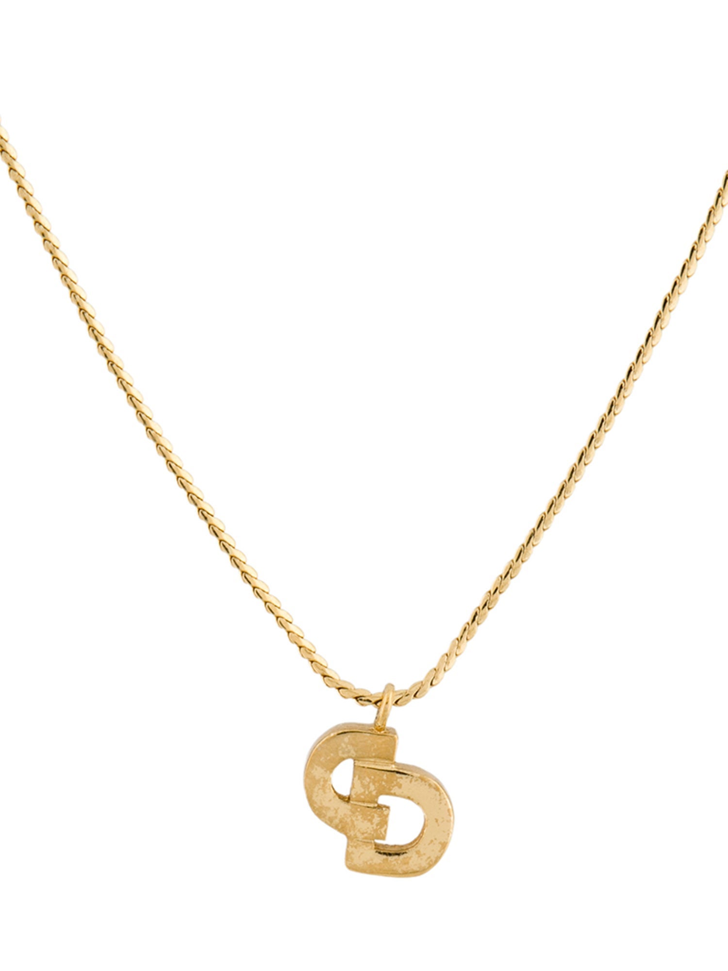 Christian Dior Vintage CD Pendant Necklace