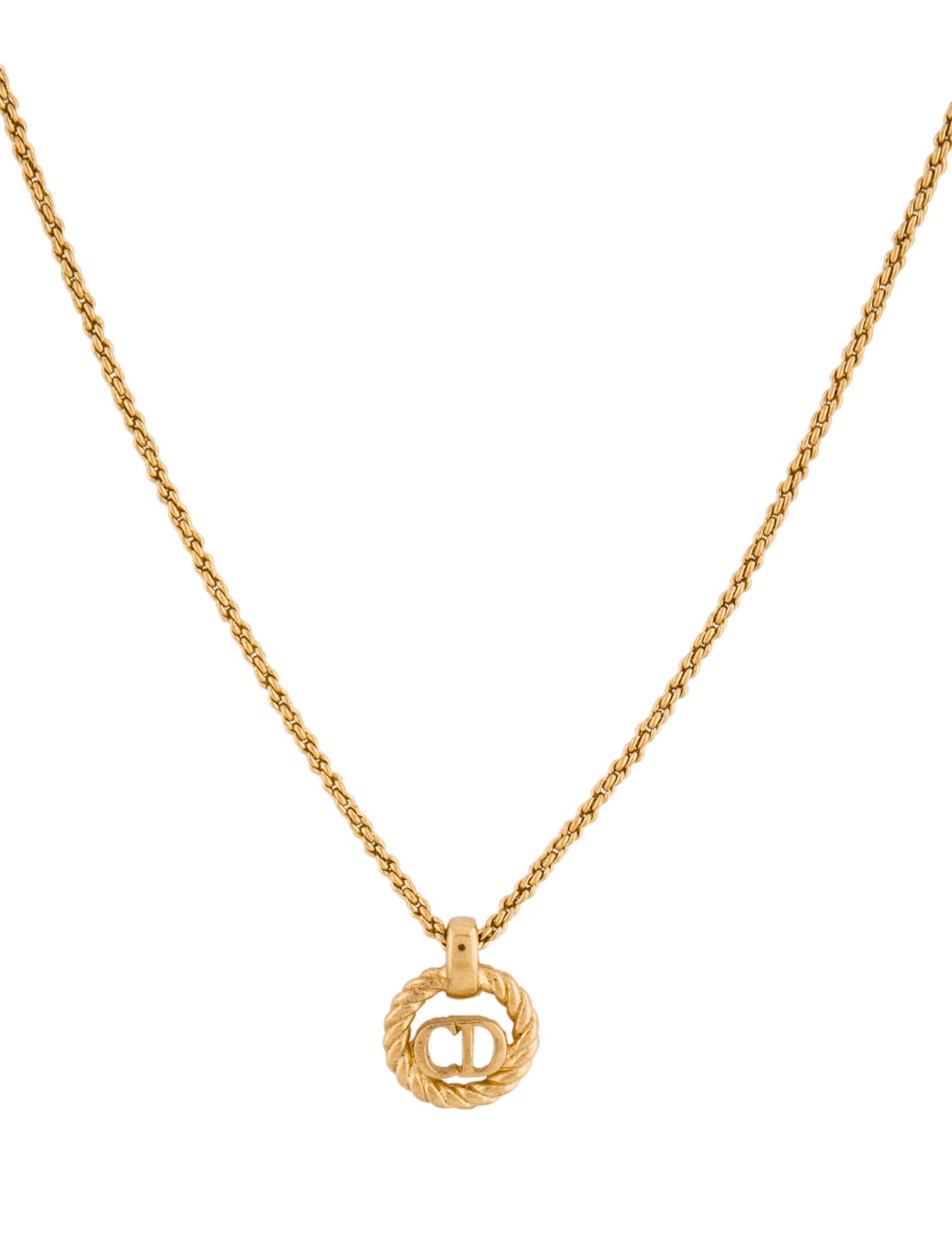 Christian Dior Vintage CD Pendant Necklace