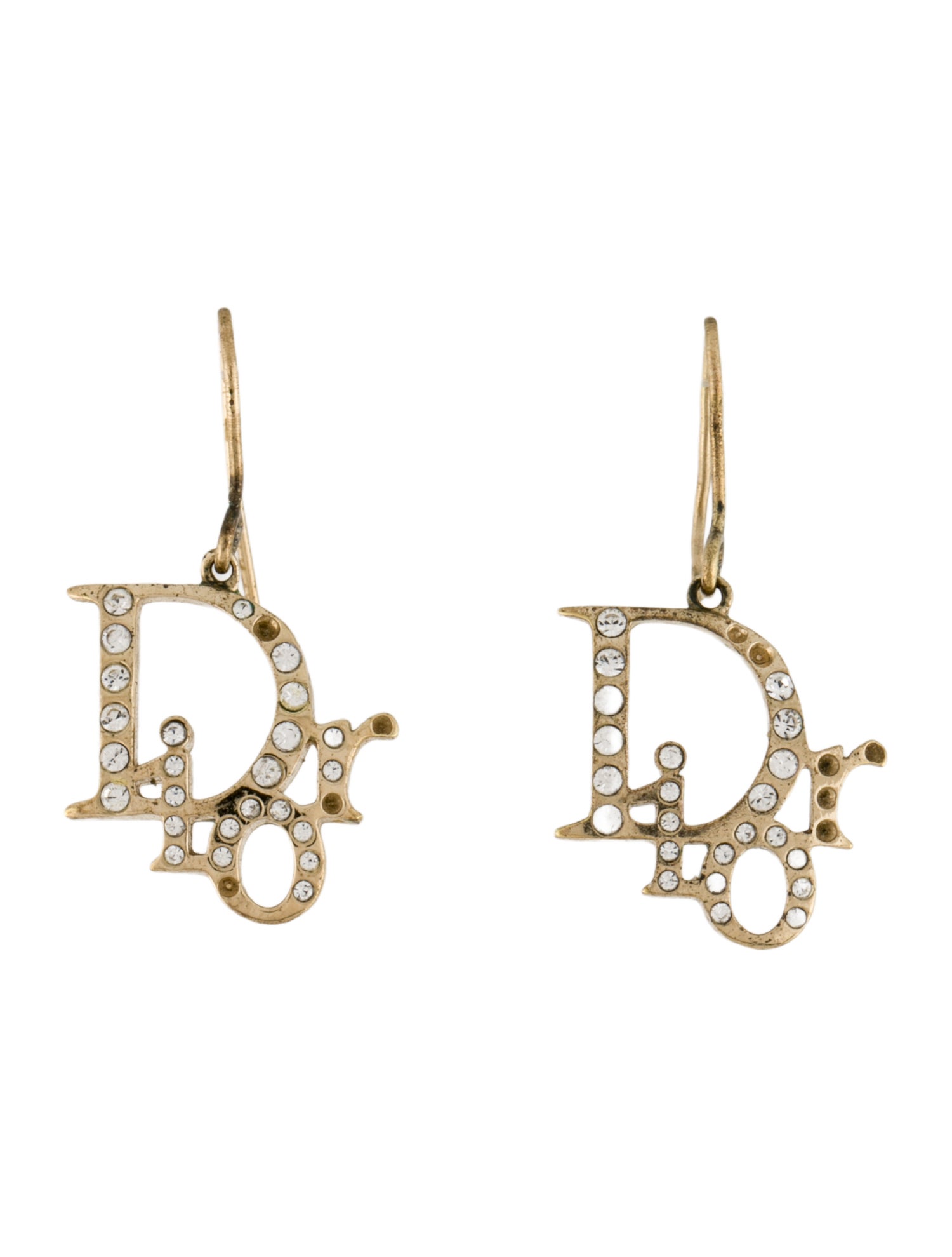 Christian Dior Crystal Dior Oblique Drop Earrings