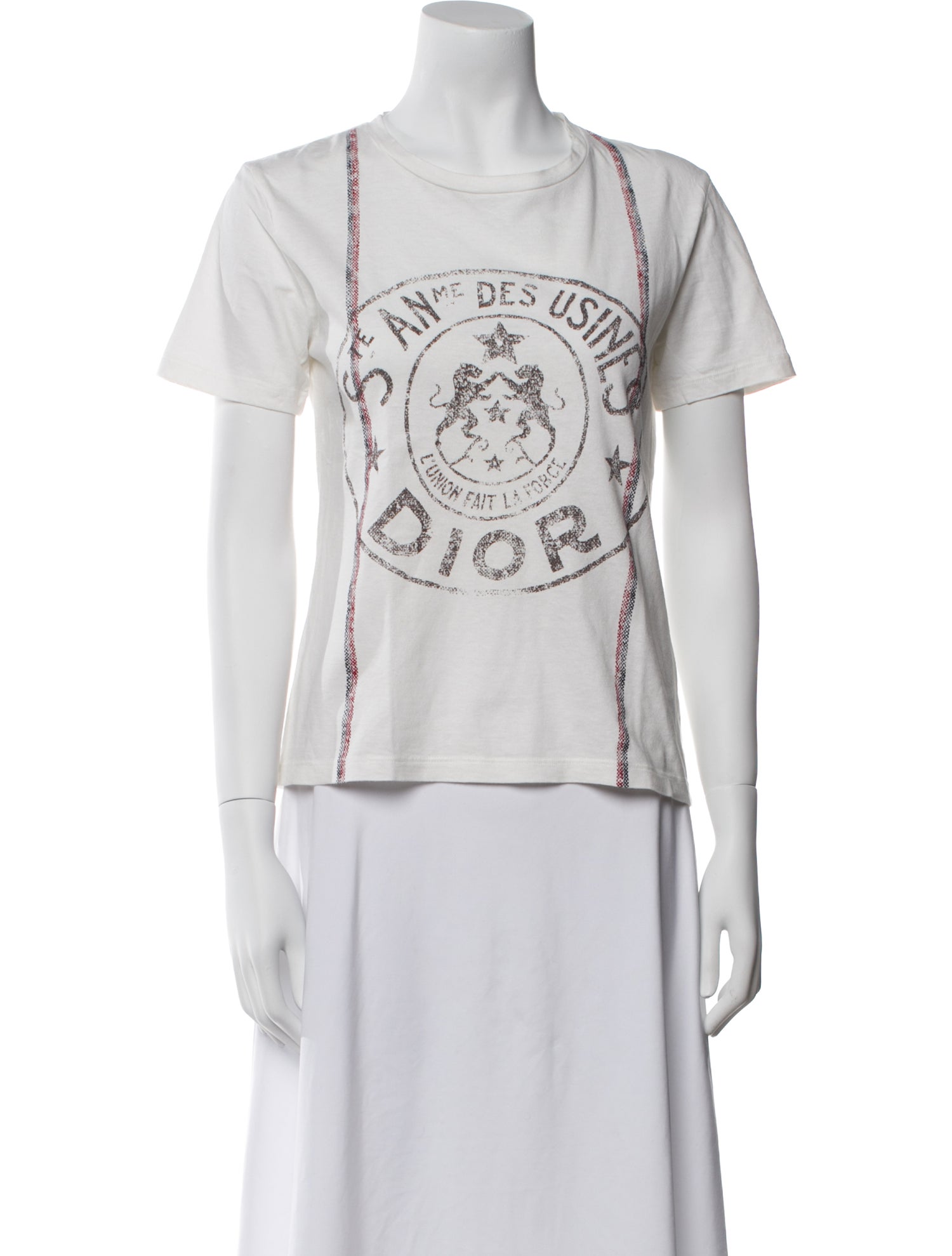 Christian Dior Graphic Print Crew Neck T-Shirt
