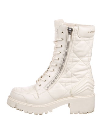 Christian Dior Cannage Pattern Leather Combat Boots