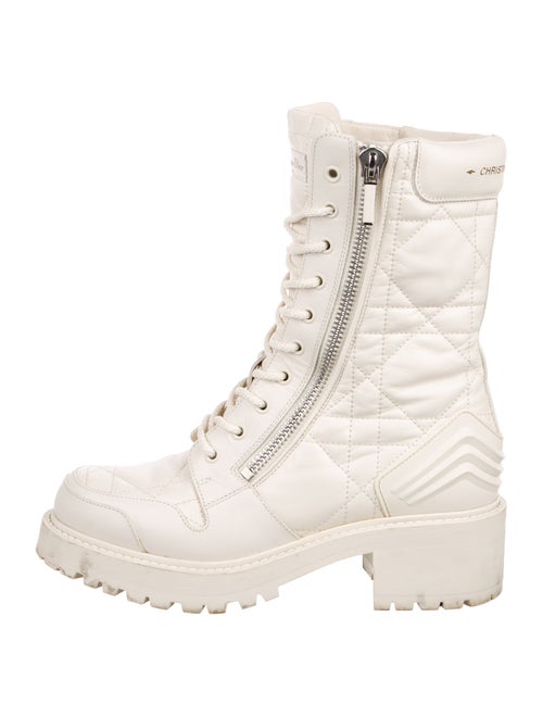 Christian Dior Cannage Pattern Leather Combat Boots