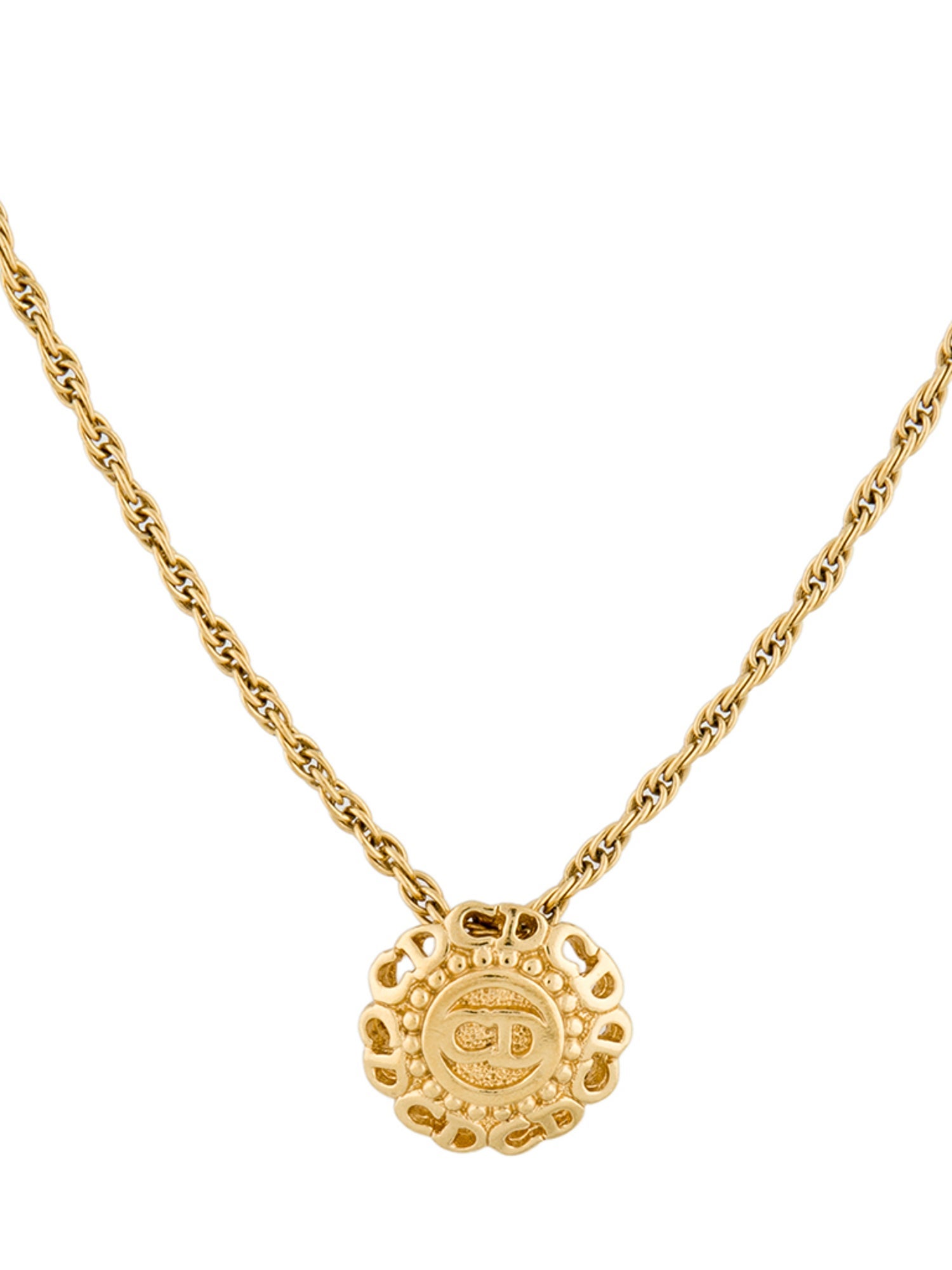 Christian Dior Vintage Logo Pendant Necklace