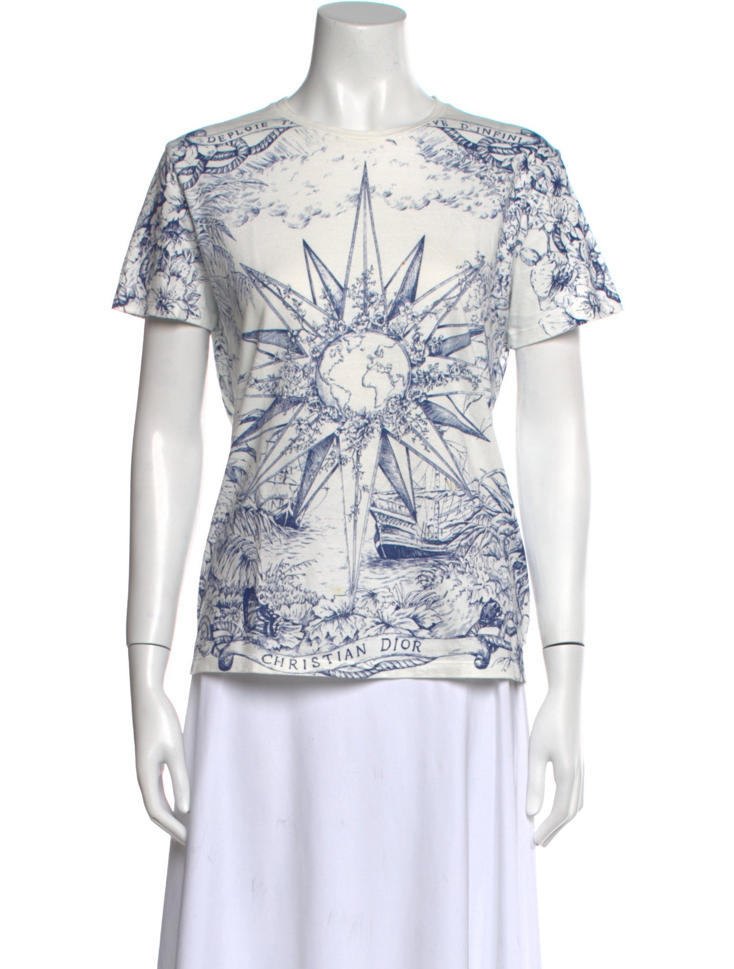 Christian Dior Printed Crew Neck T-Shirt