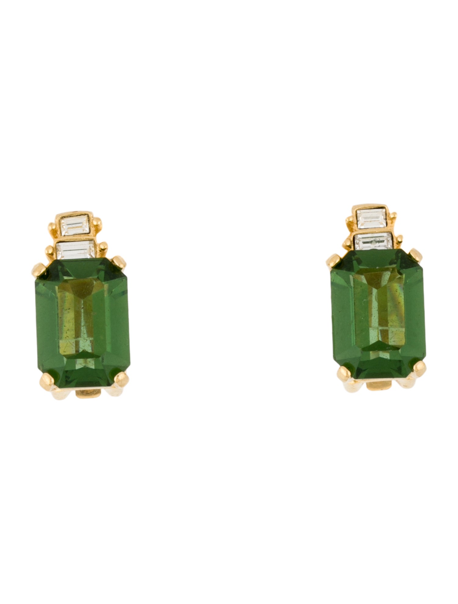 Christian Dior Vintage Crystal Clip-On Earrings