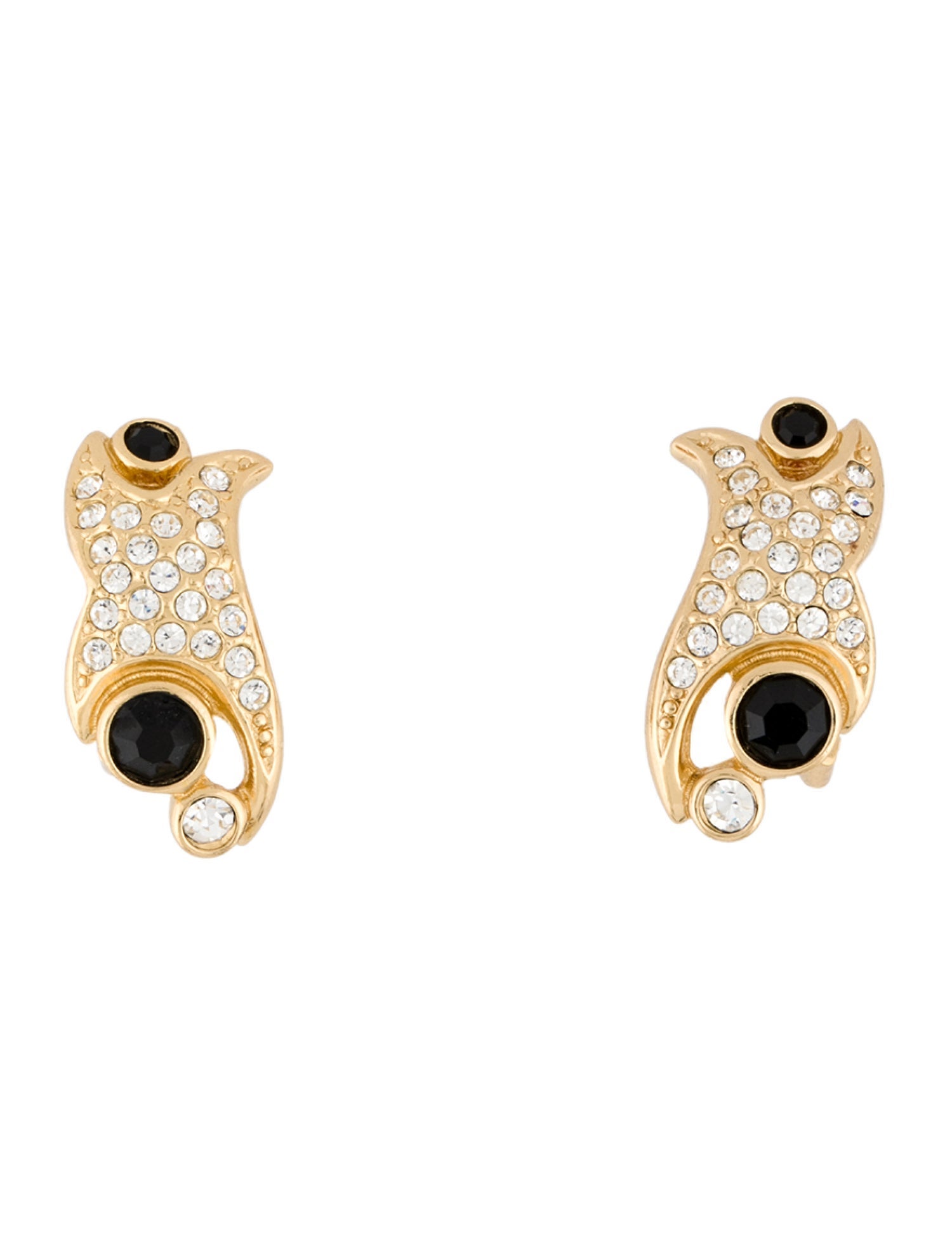 Christian Dior Vintage Crystal Clip-On Earrings