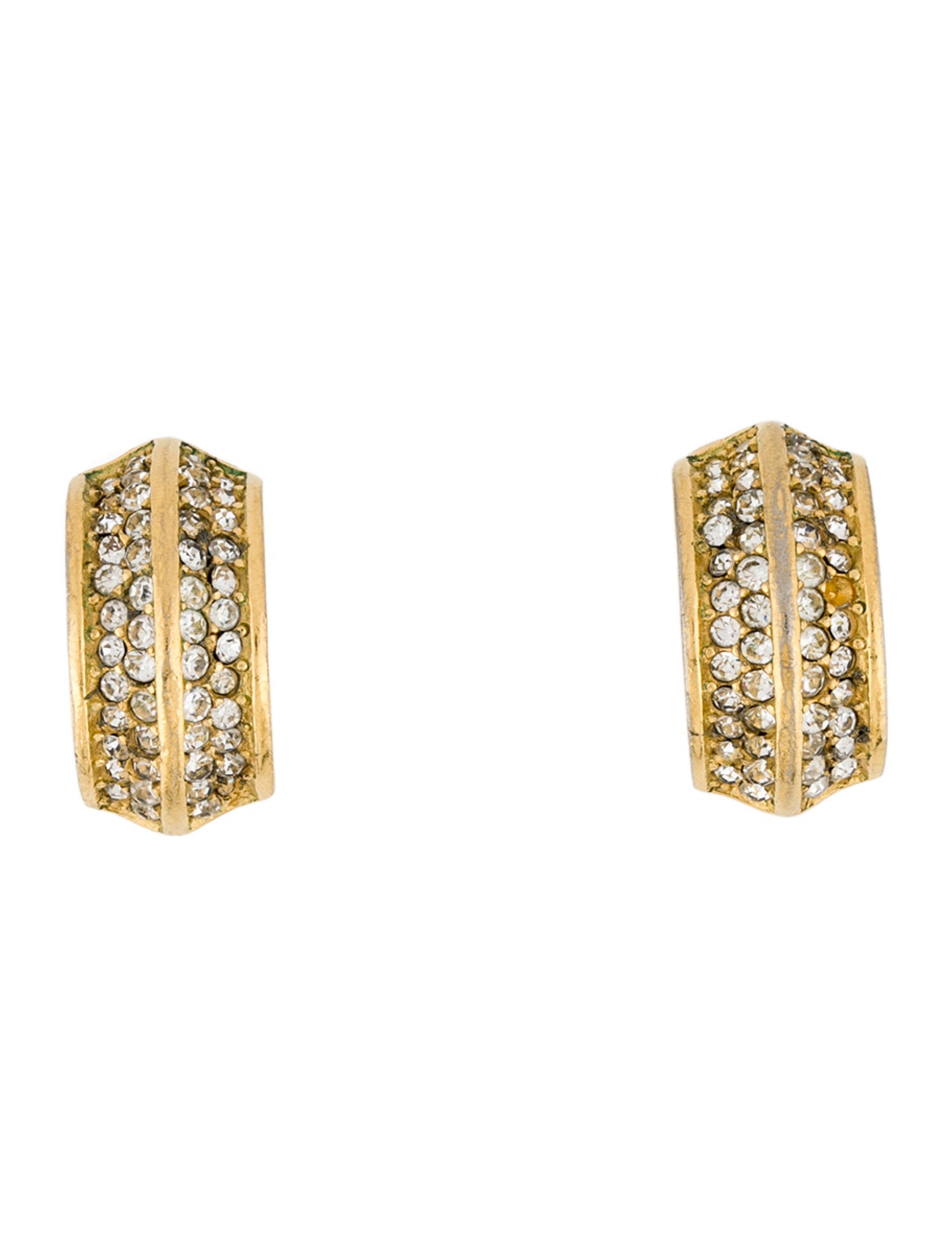 Christian Dior Vintage Crystal Clip-On Earrings