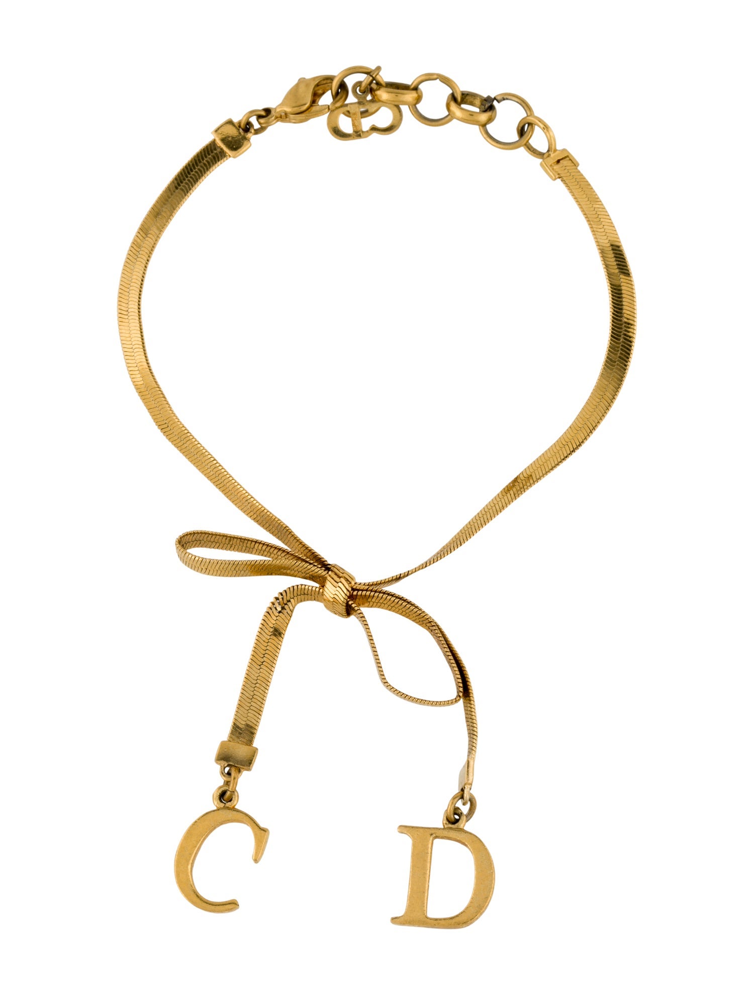 Christian Dior Vintage Bow Logo CD Bracelet