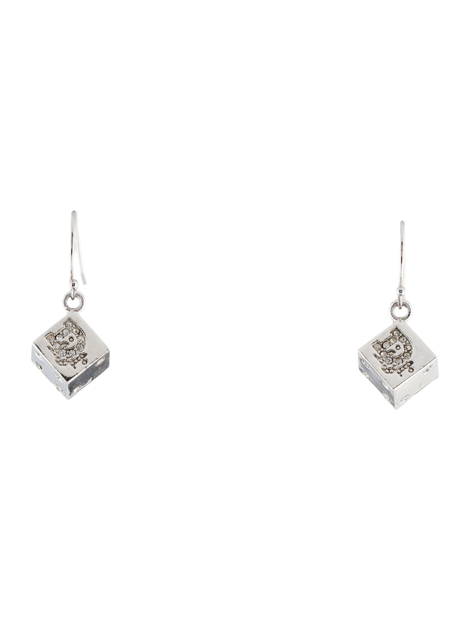 Christian Dior Vintage Crystal Dice Drop Earrings