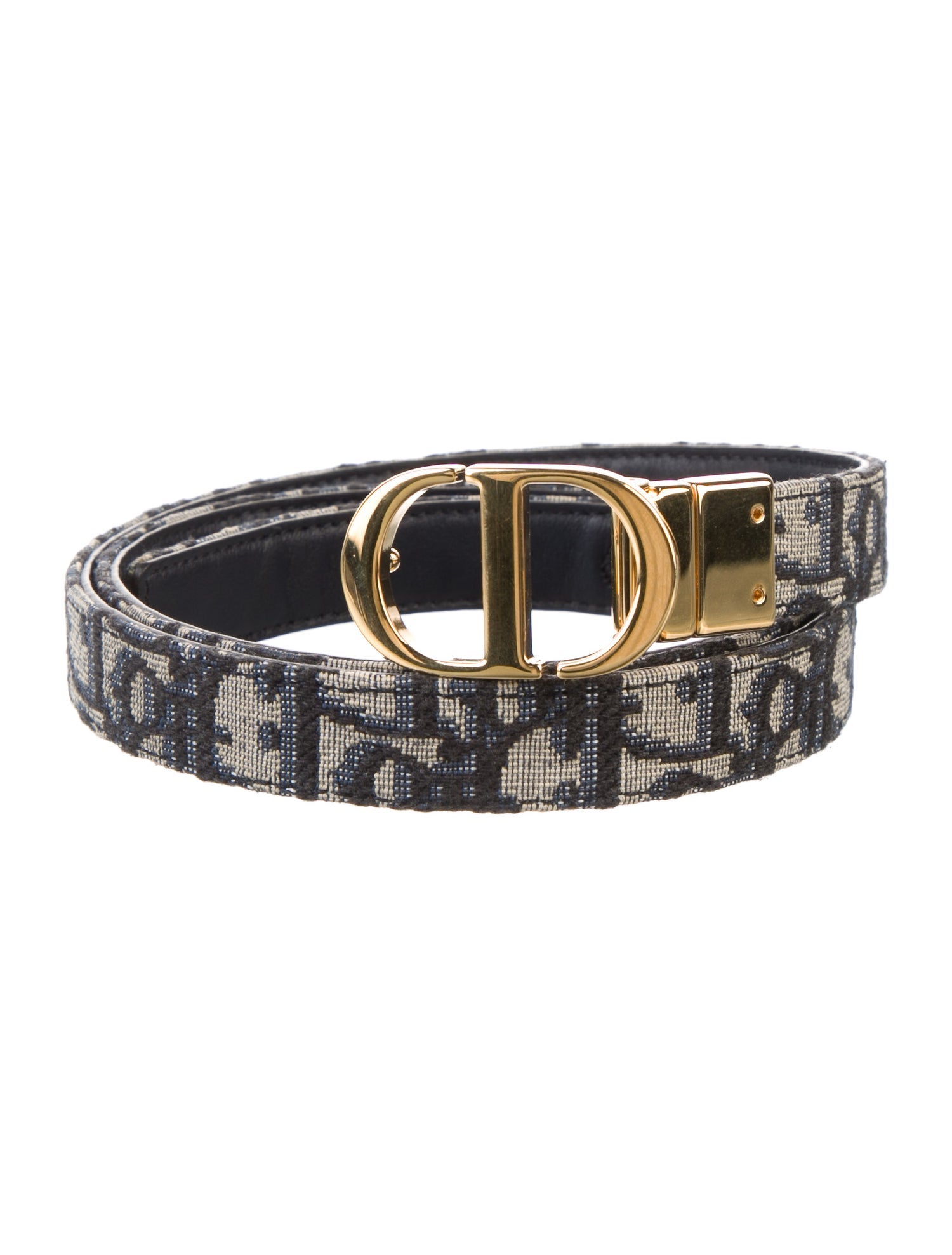 Christian Dior Oblique Jacquard Skinny Belt