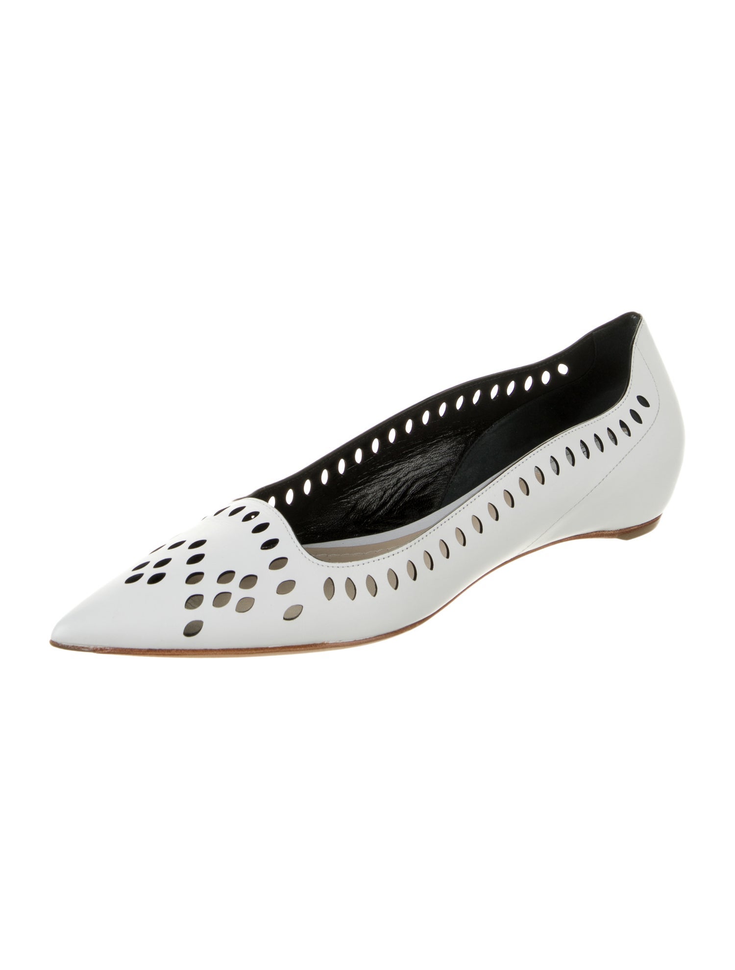 Christian Dior Leather Lasercut Accents Ballet Flats