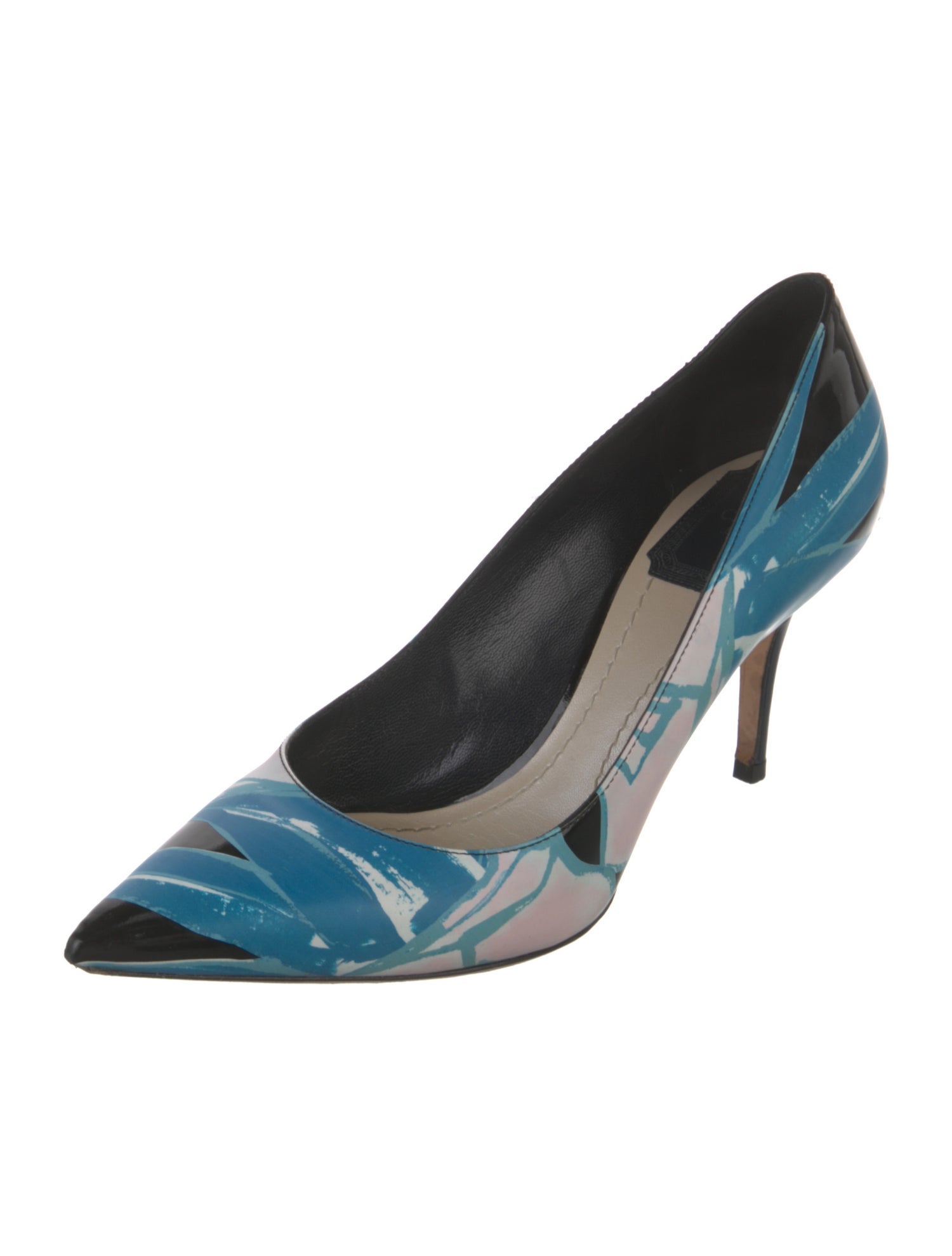 Christian Dior Patent Leather Printed Slingback Pumps