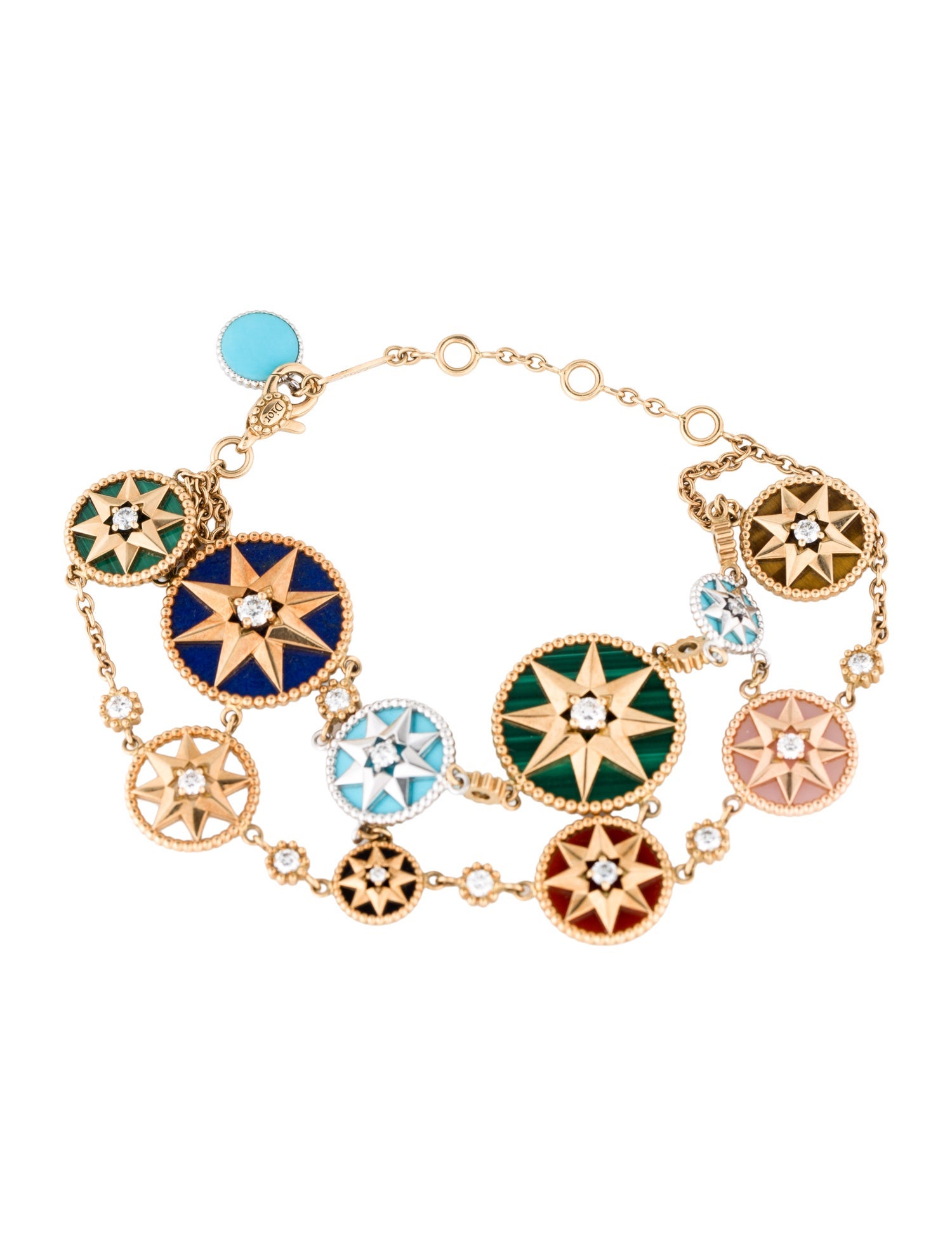 Christian Dior 18K Mother of Pearl, Diamond & Multistone Rose des Vents Bracelet