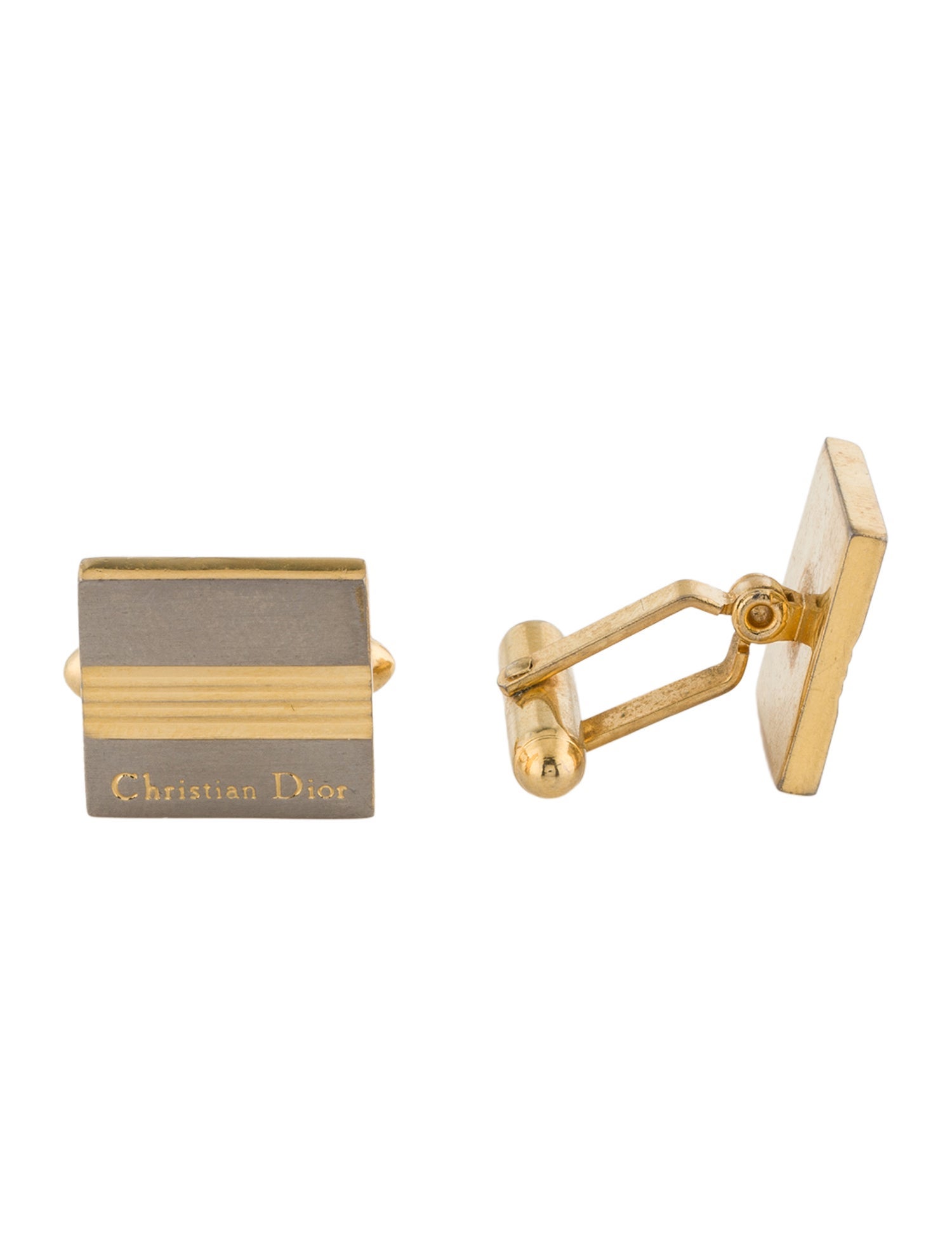 Christian Dior Vintage Two-Tone Cufflinks