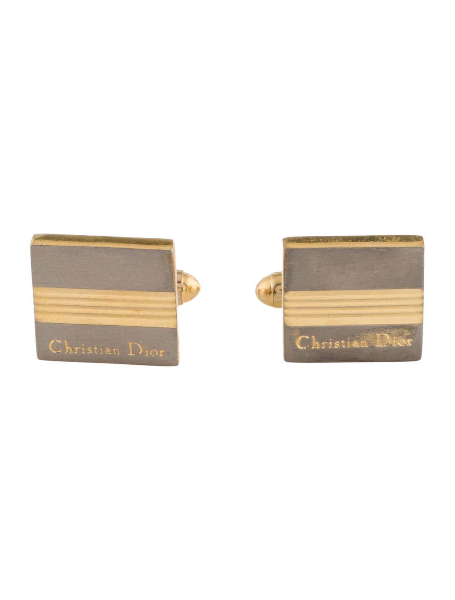 Christian Dior Vintage Two-Tone Cufflinks