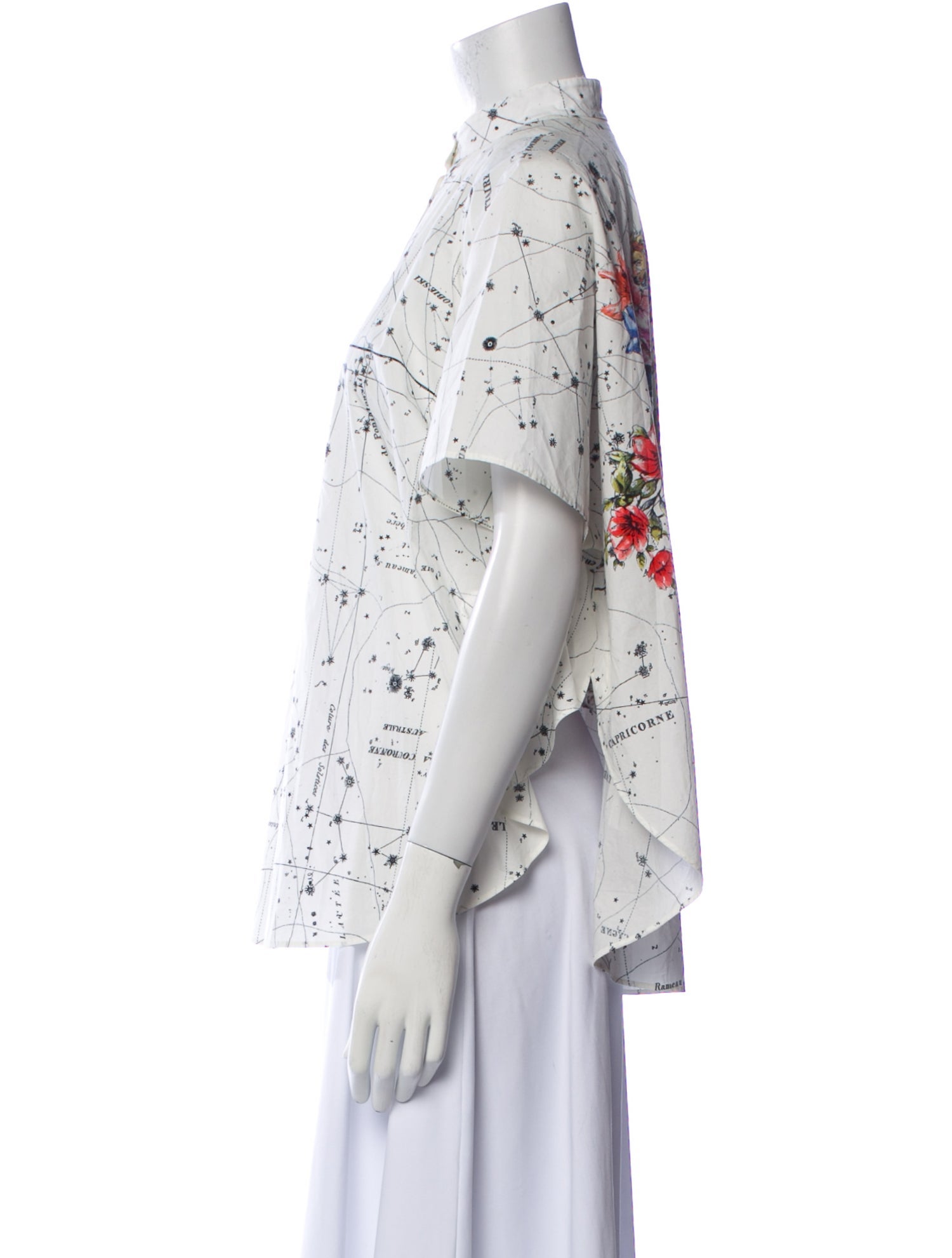 Christian Dior Printed Short Sleeve Button-Up Top