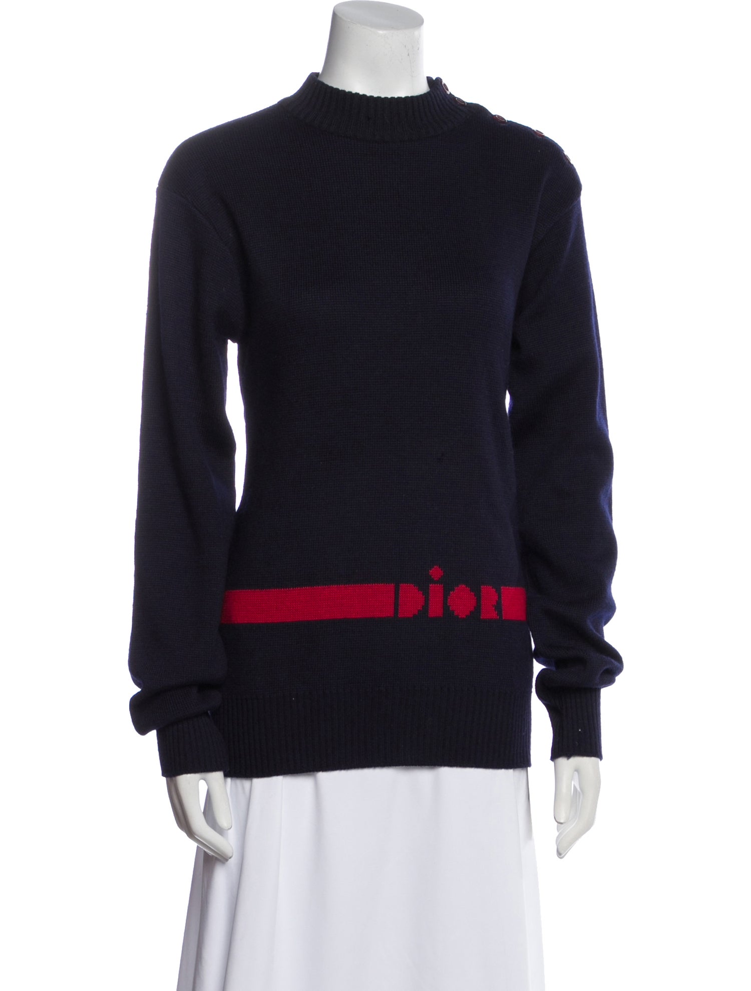 Christian Dior Cashmere Graphic Print Sweater