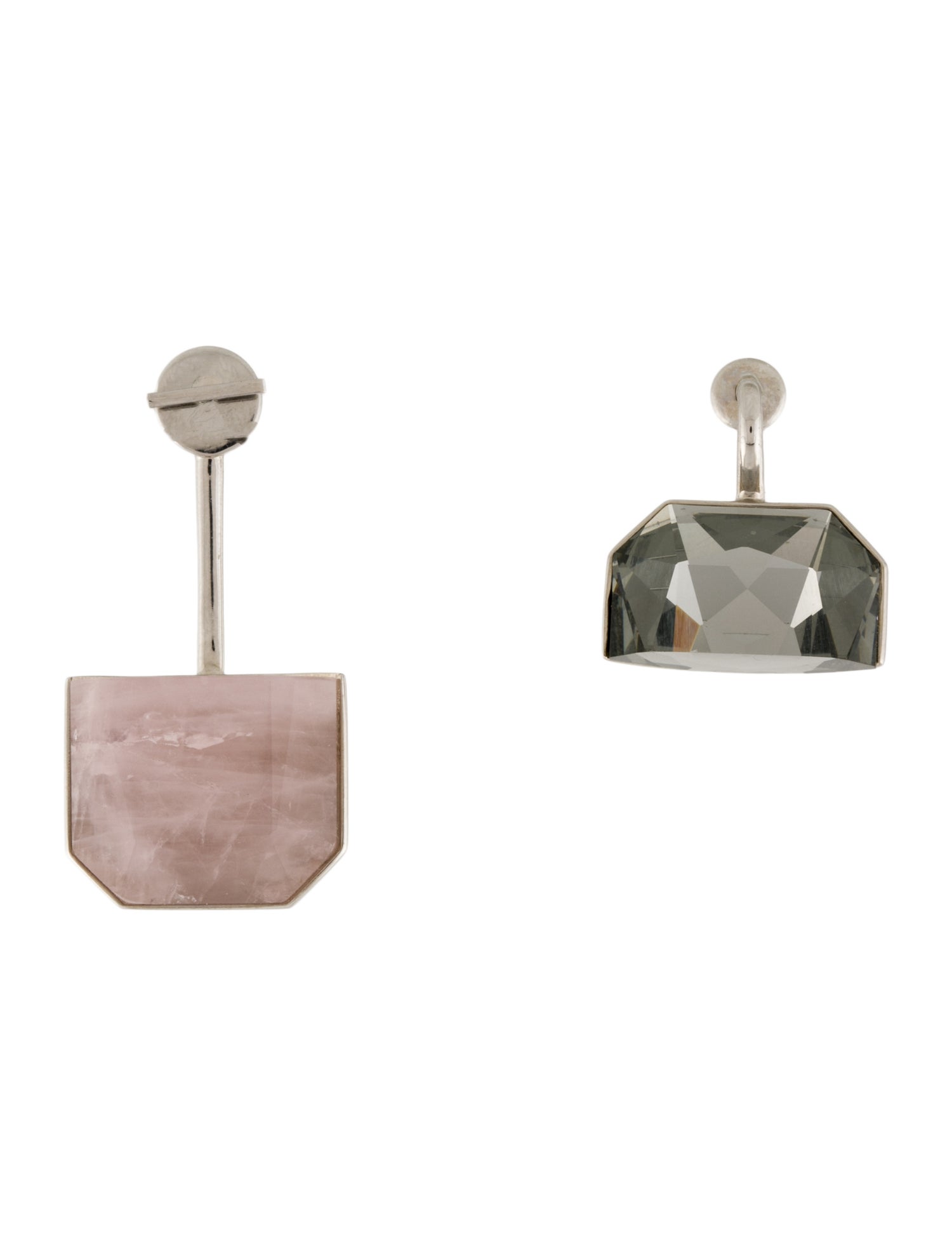 Christian Dior Crystal & Stone Dior Set Mismatched Drop Earrings