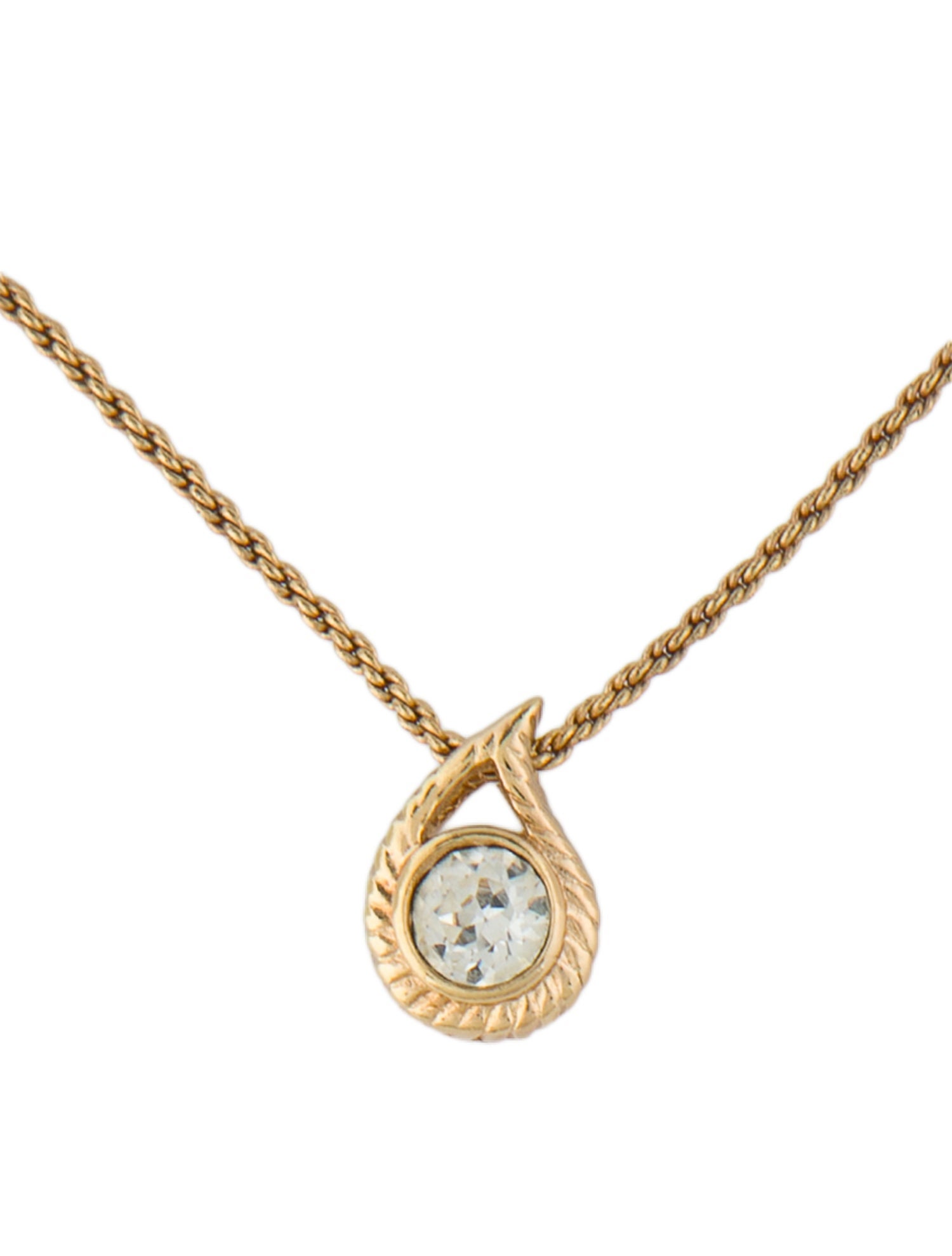 Christian Dior Vintage Crystal Pendant Necklace