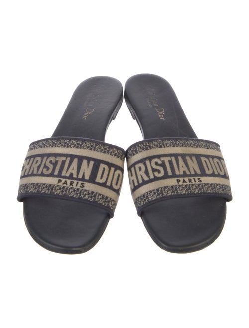 Christian Dior Printed Embroidered Accent Slides