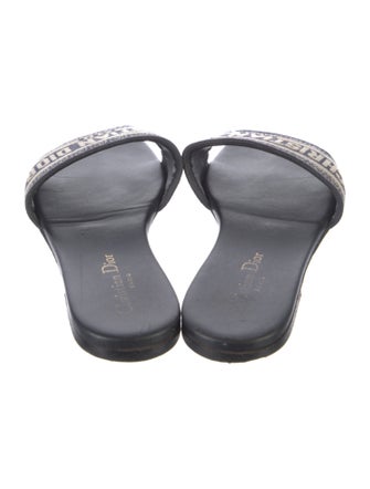 Christian Dior Printed Embroidered Accent Slides
