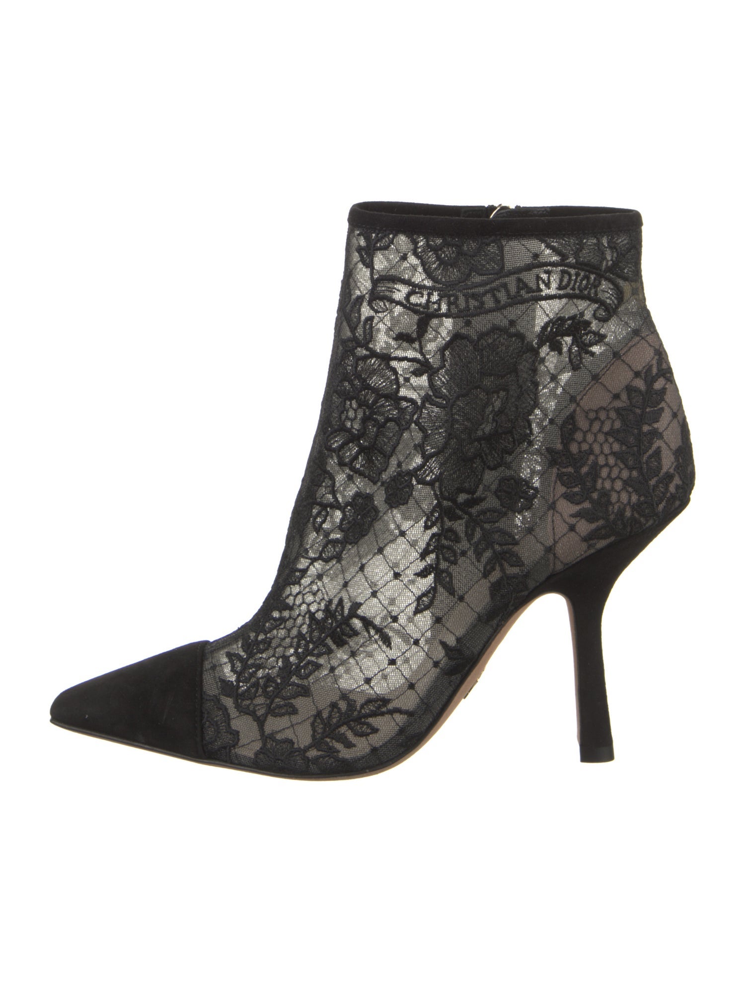 Christian Dior Lace Floral Print Boots