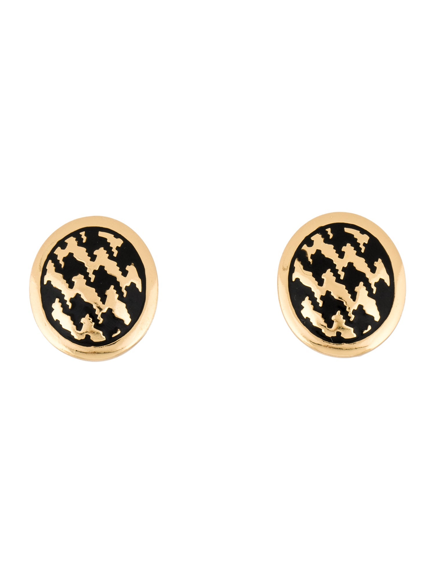 Christian Dior Vintage Enamel Stud Clip-On Earrings