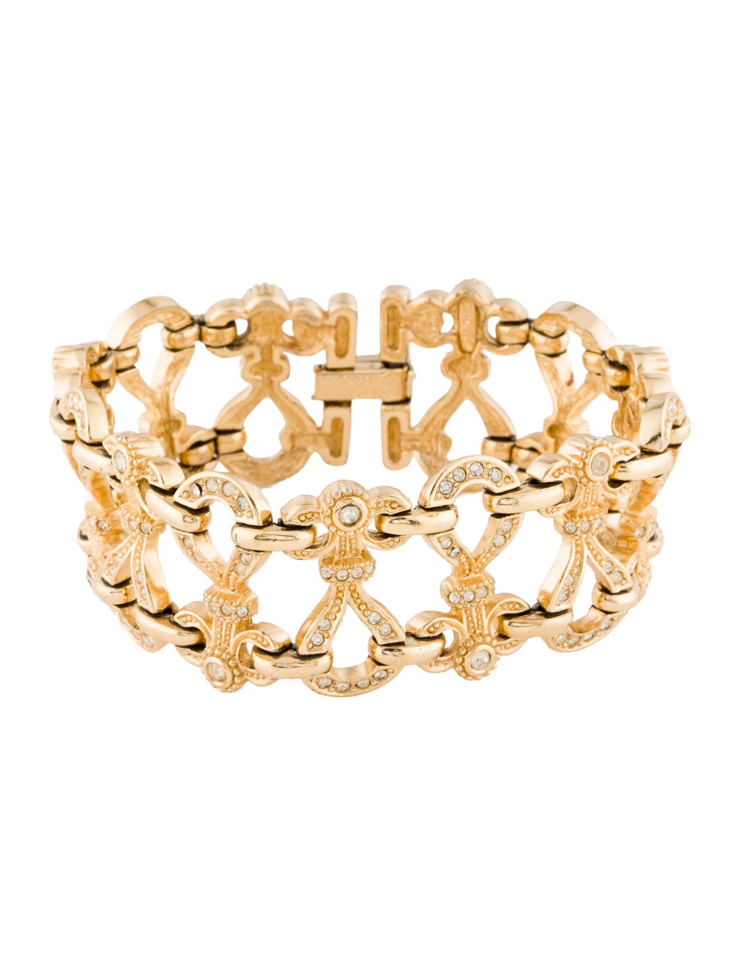 Christian Dior Vintage Crystal Link Bracelet
