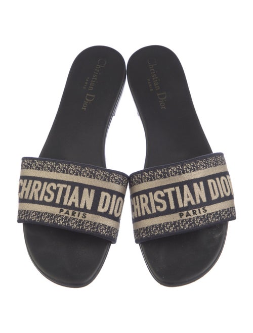 Christian Dior Printed Embroidered Accent Slides