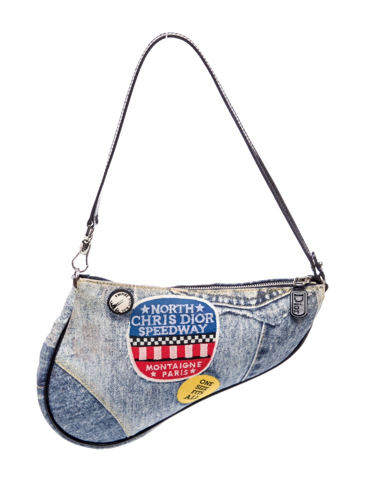 Christian Dior Denim Saddle Pochette Vintage