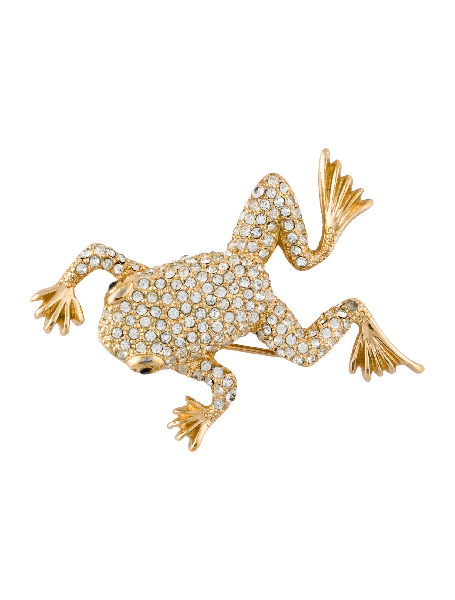Christian Dior Vintage Crystal Frog Brooch