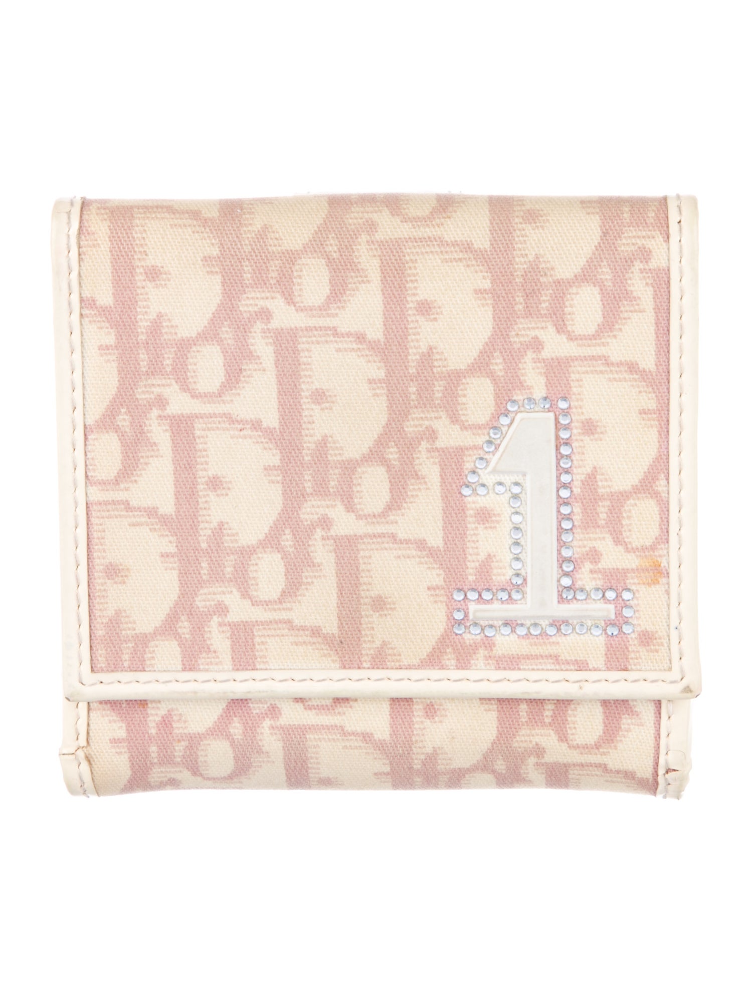 Christian Dior Diorissimo Pattern Canvas Compact Wallet