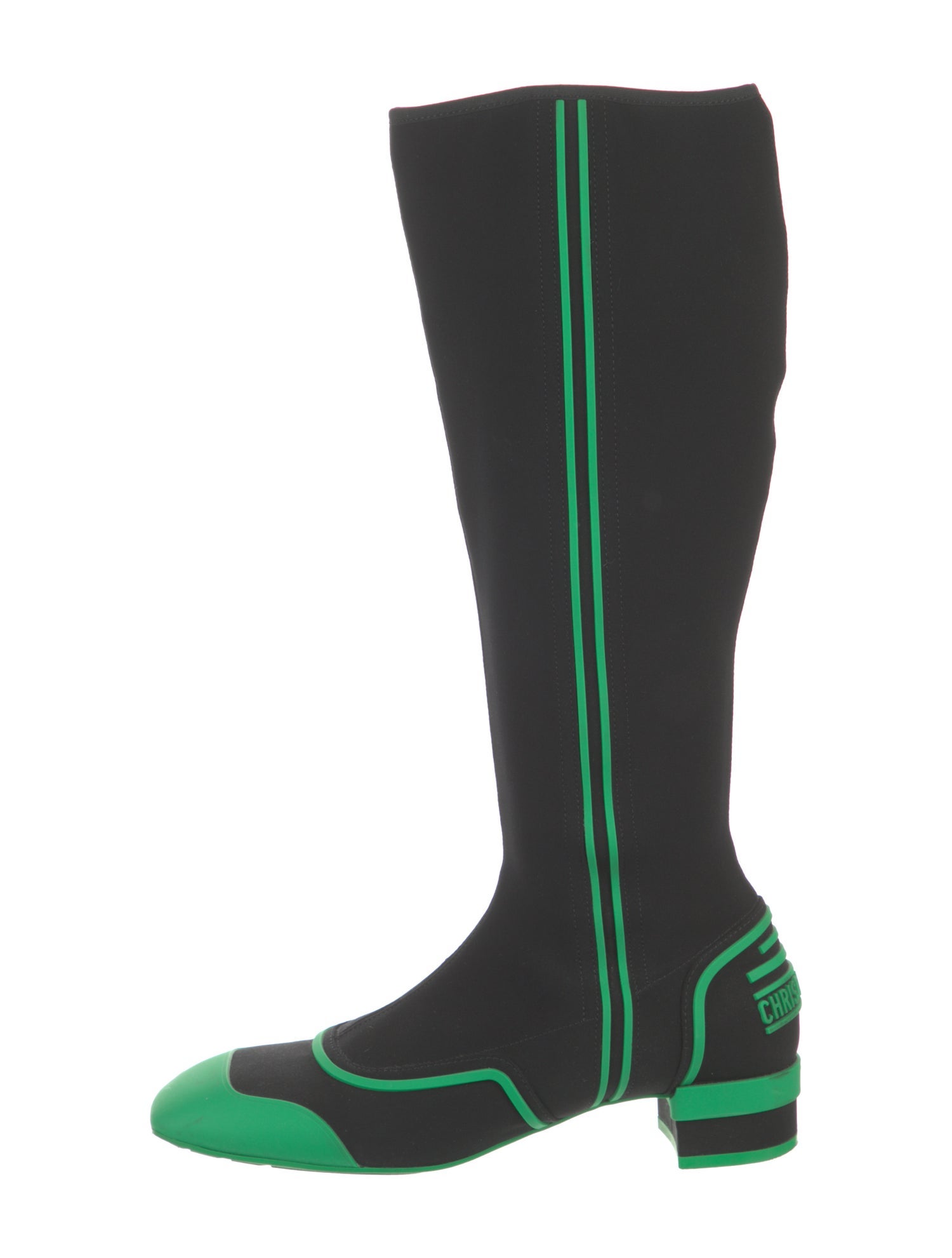 Christian Dior Neoprene Striped Sock Boots