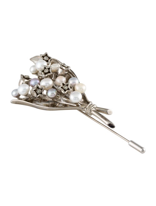 Christian Dior Pearl & Crystal Lily of the Valley Brooch