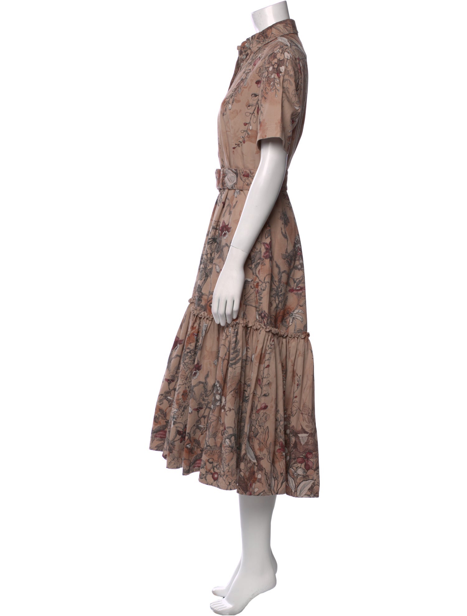 Christian Dior Floral Print Midi Length Dress