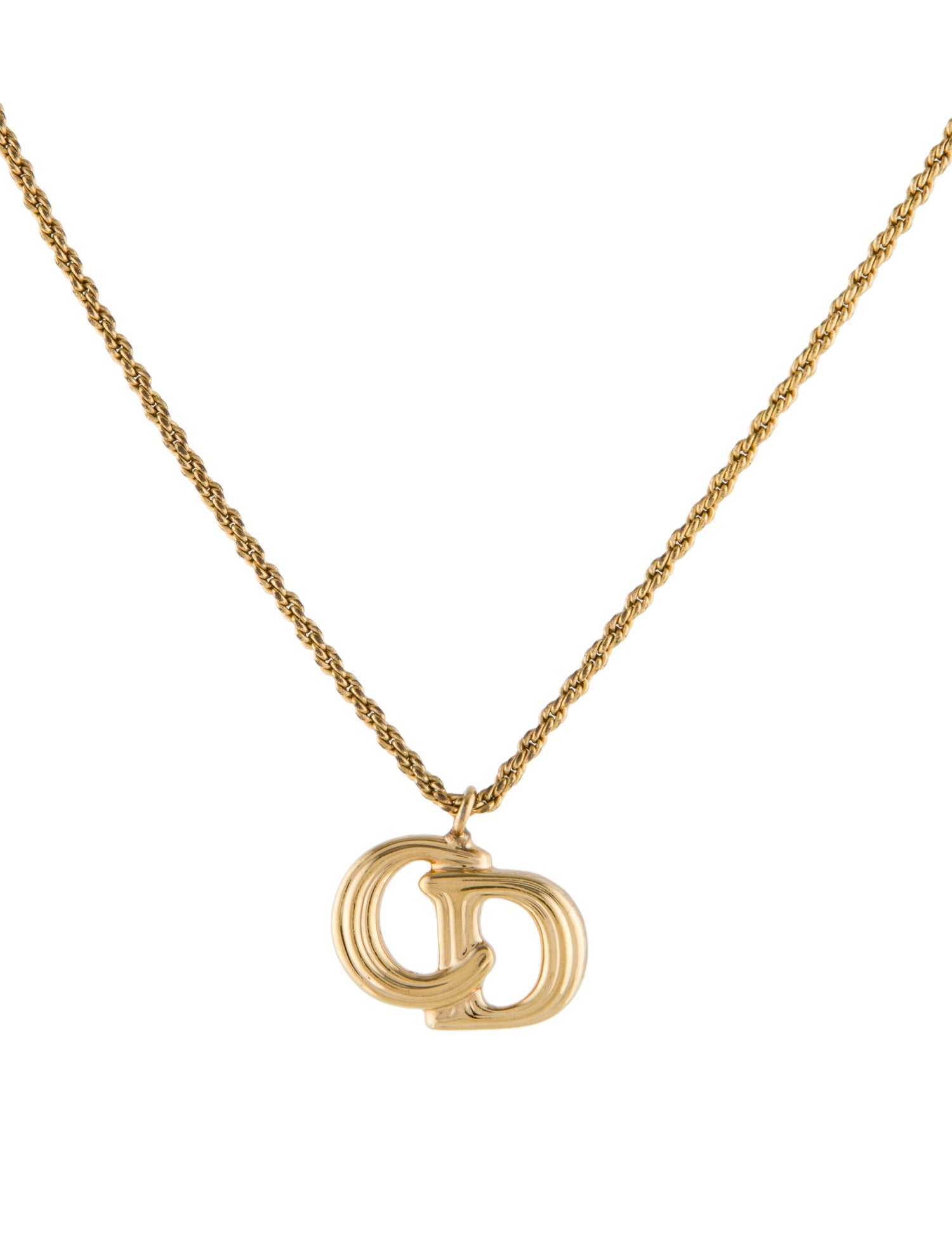 Christian Dior Vintage CD Pendant Necklace