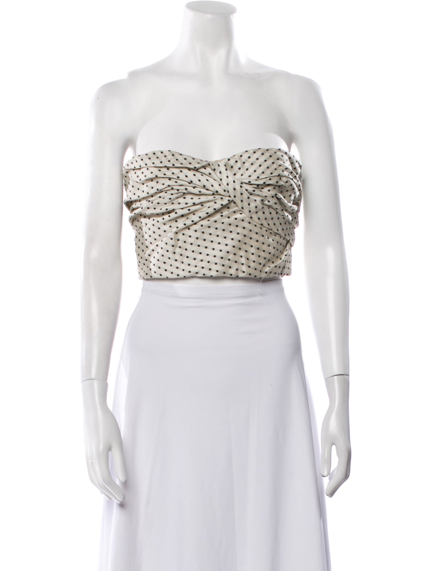 Christian Dior Polka Dot Print Strapless Crop Top
