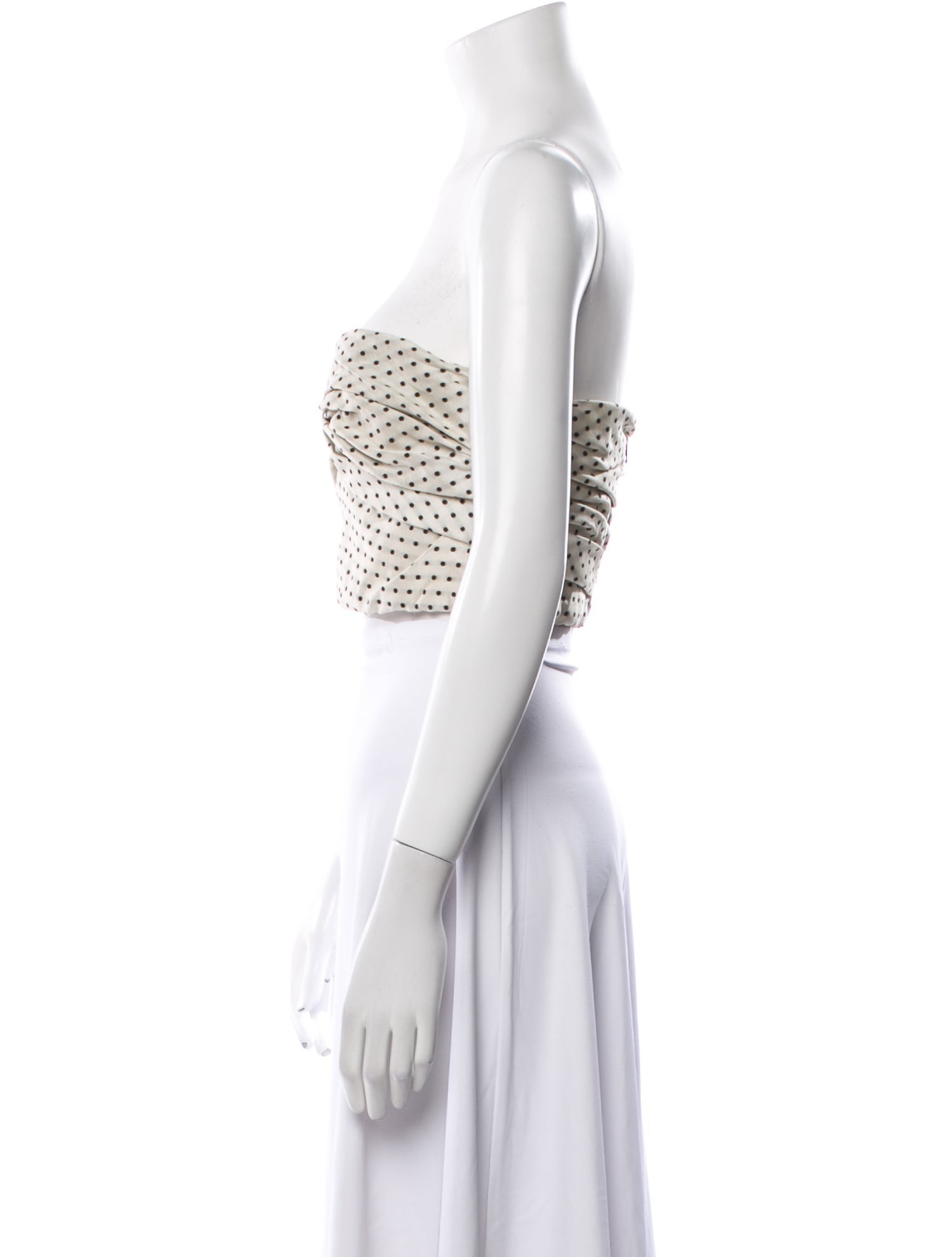 Christian Dior Polka Dot Print Strapless Crop Top