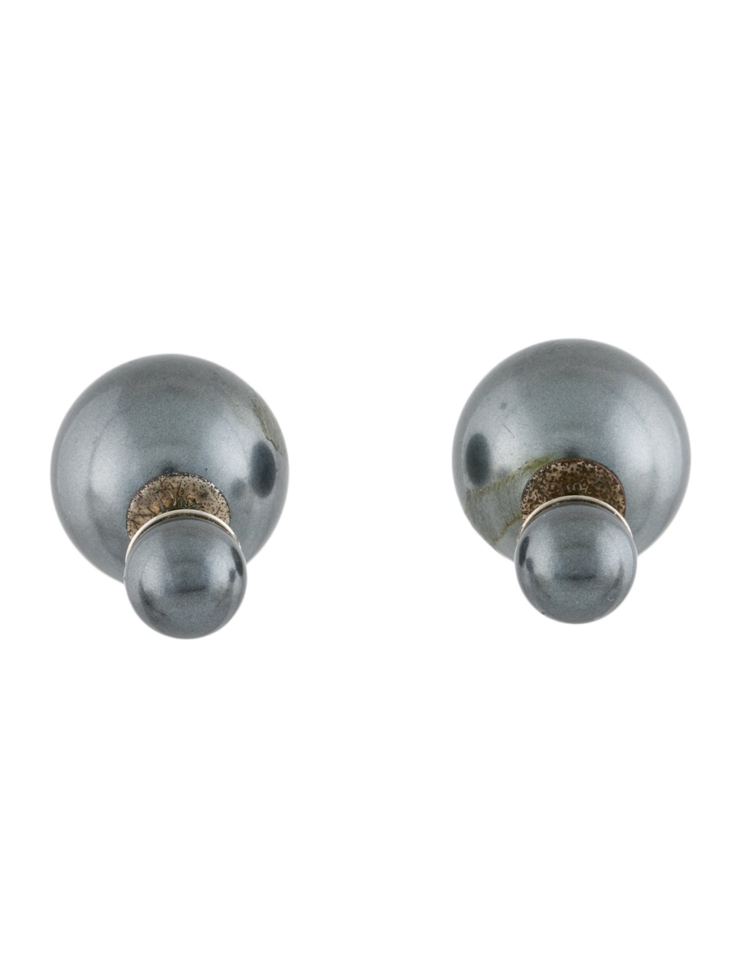 Christian Dior Faux Pearl Tribales Stud Earrings